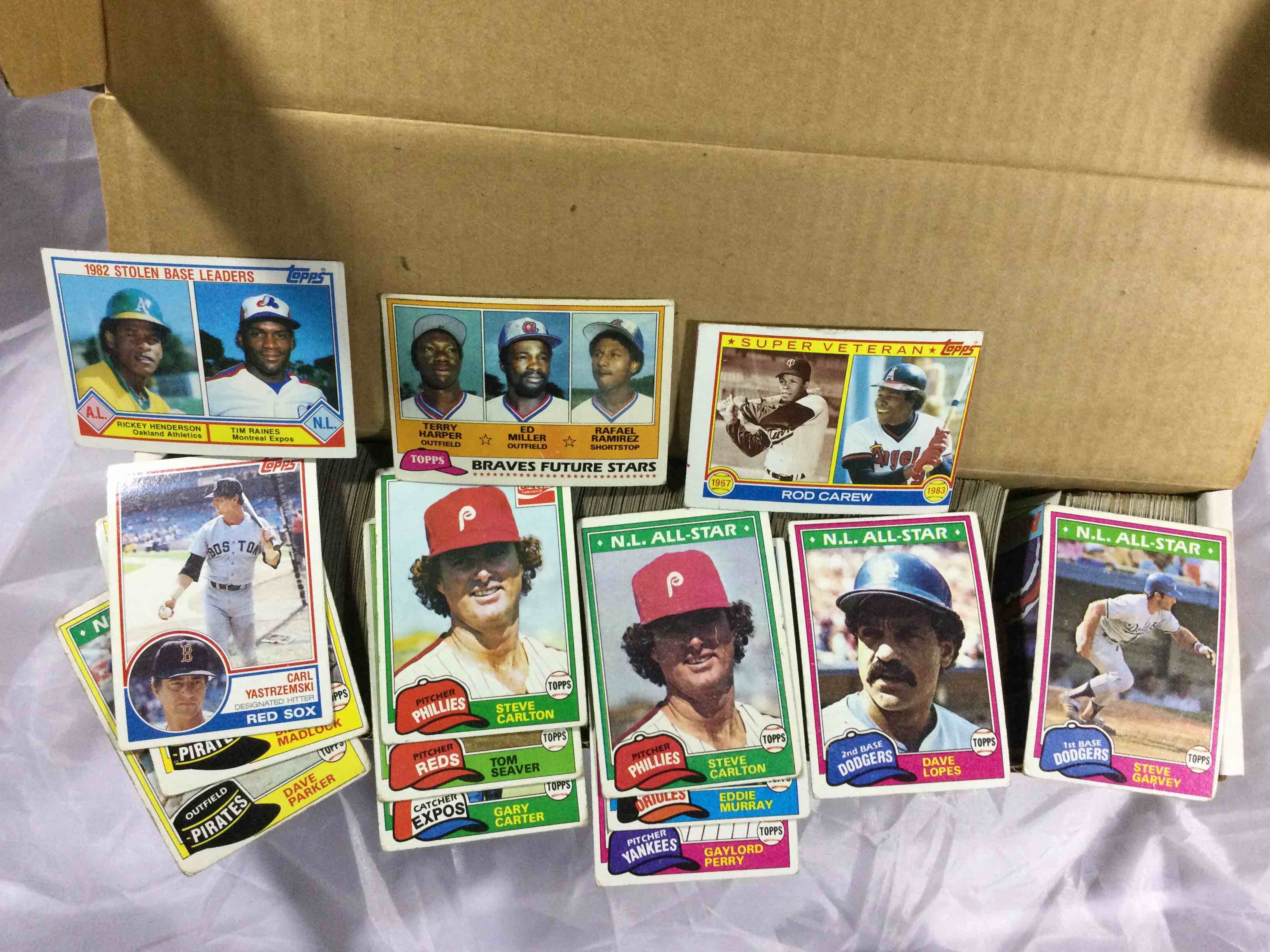 Box of Vintage Topps Cards