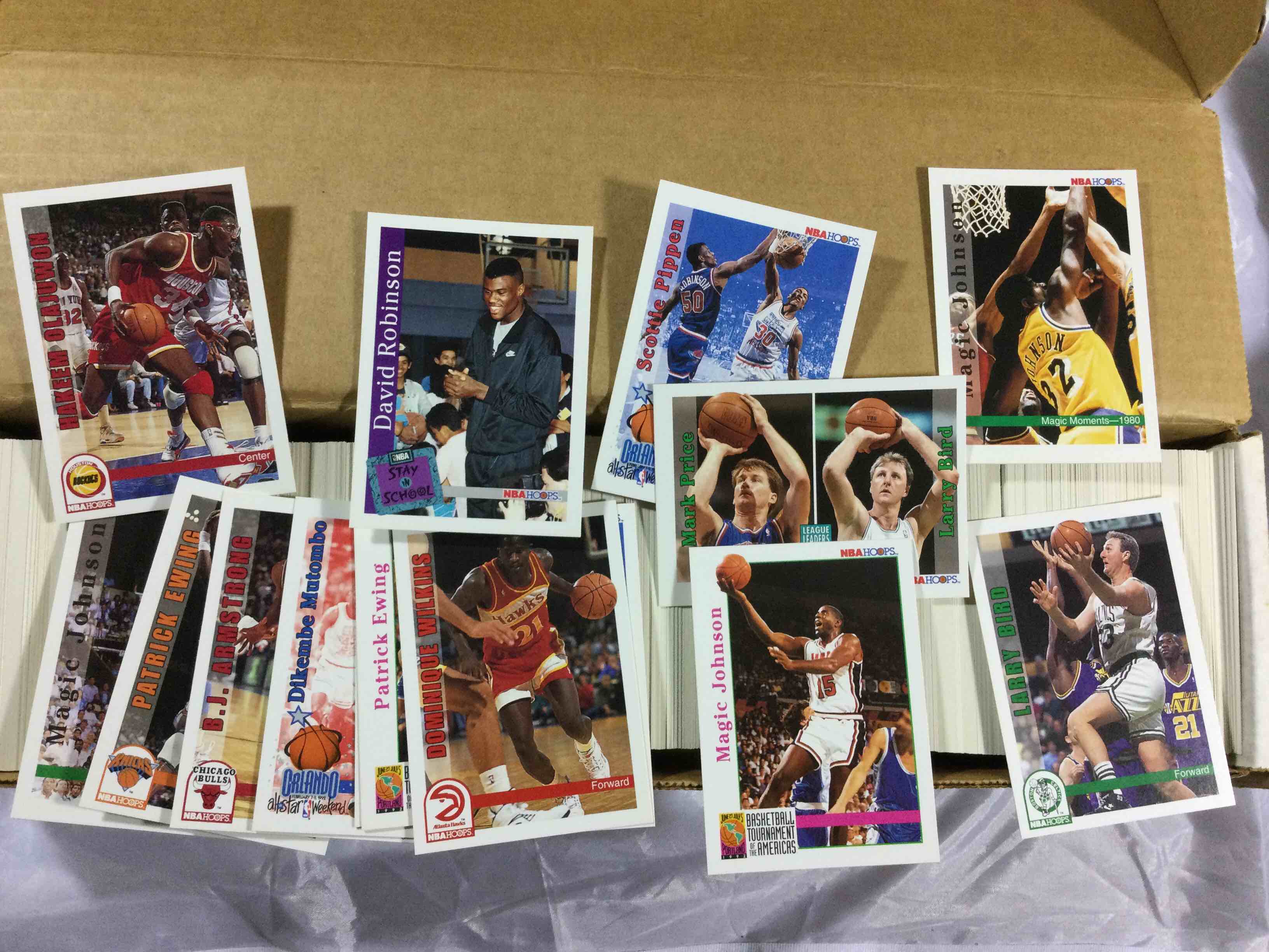 Box of NBA Hoops Basketball Cards