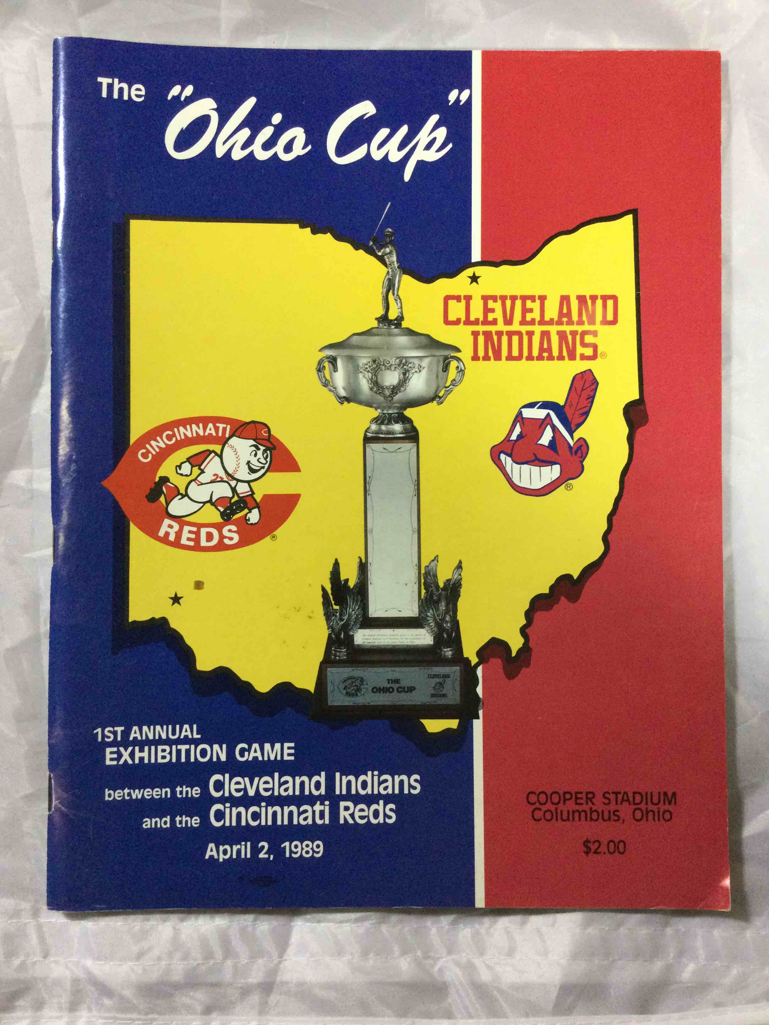Vintage 1989 “Ohio Cup” Reds vs. Indians Exhibition Program