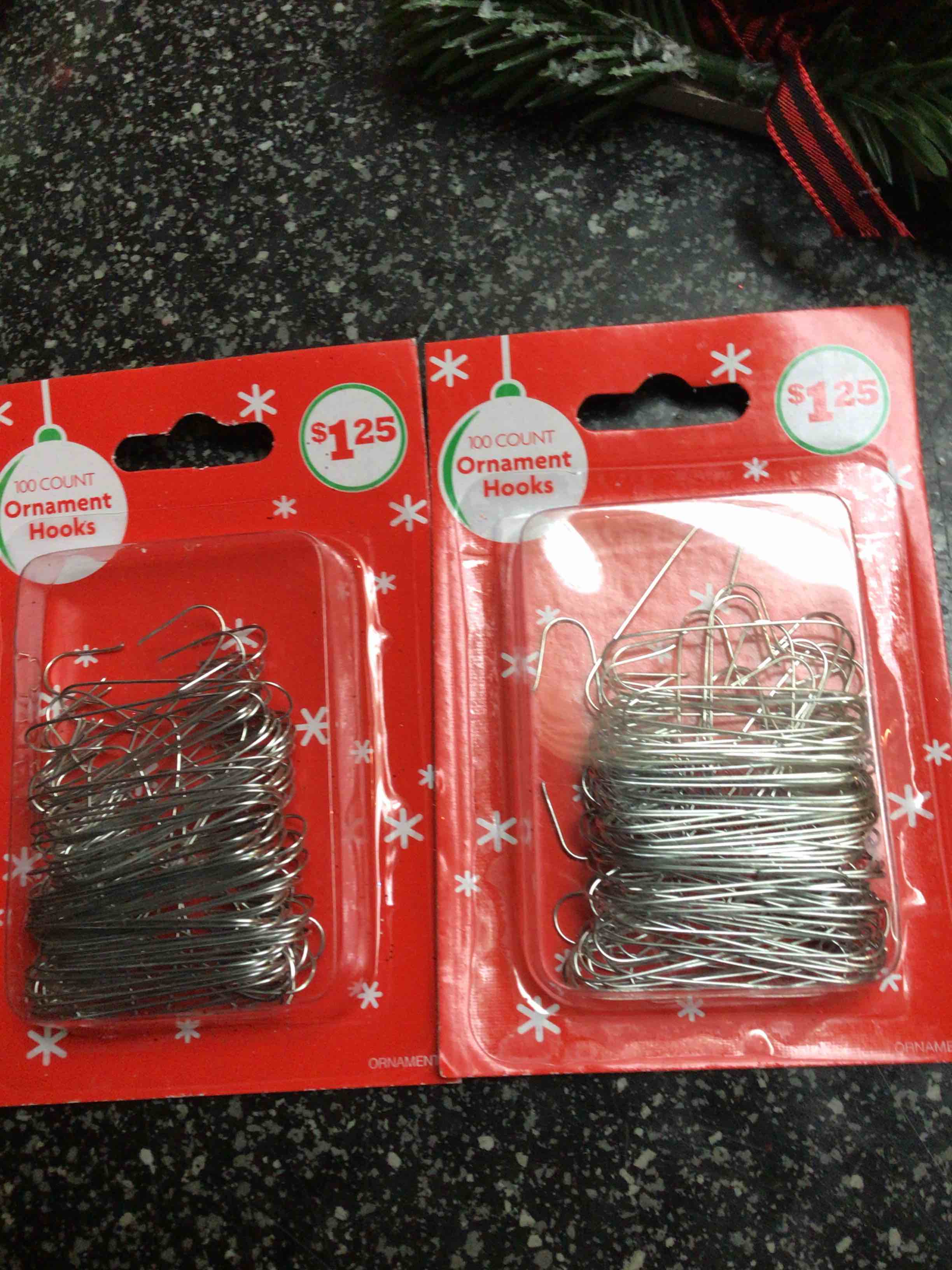 100 Count Ornament Hooks - silver 