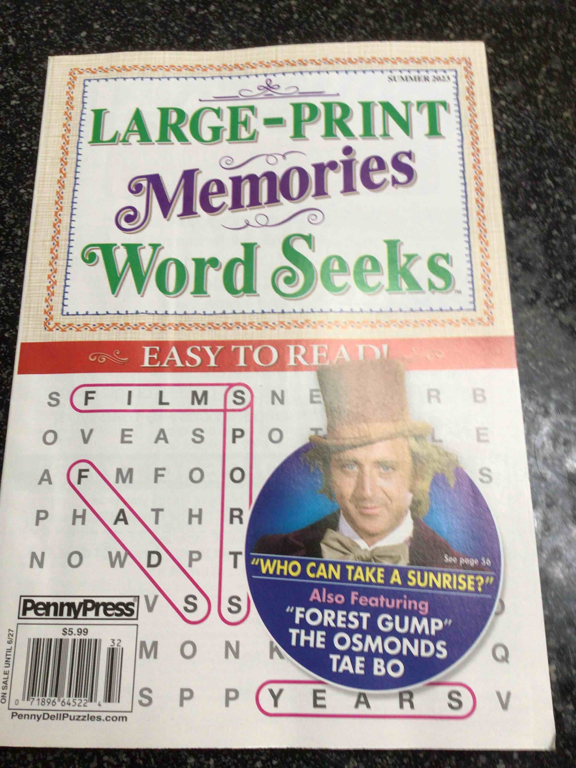 Large - Print Memories - Word Seeks 