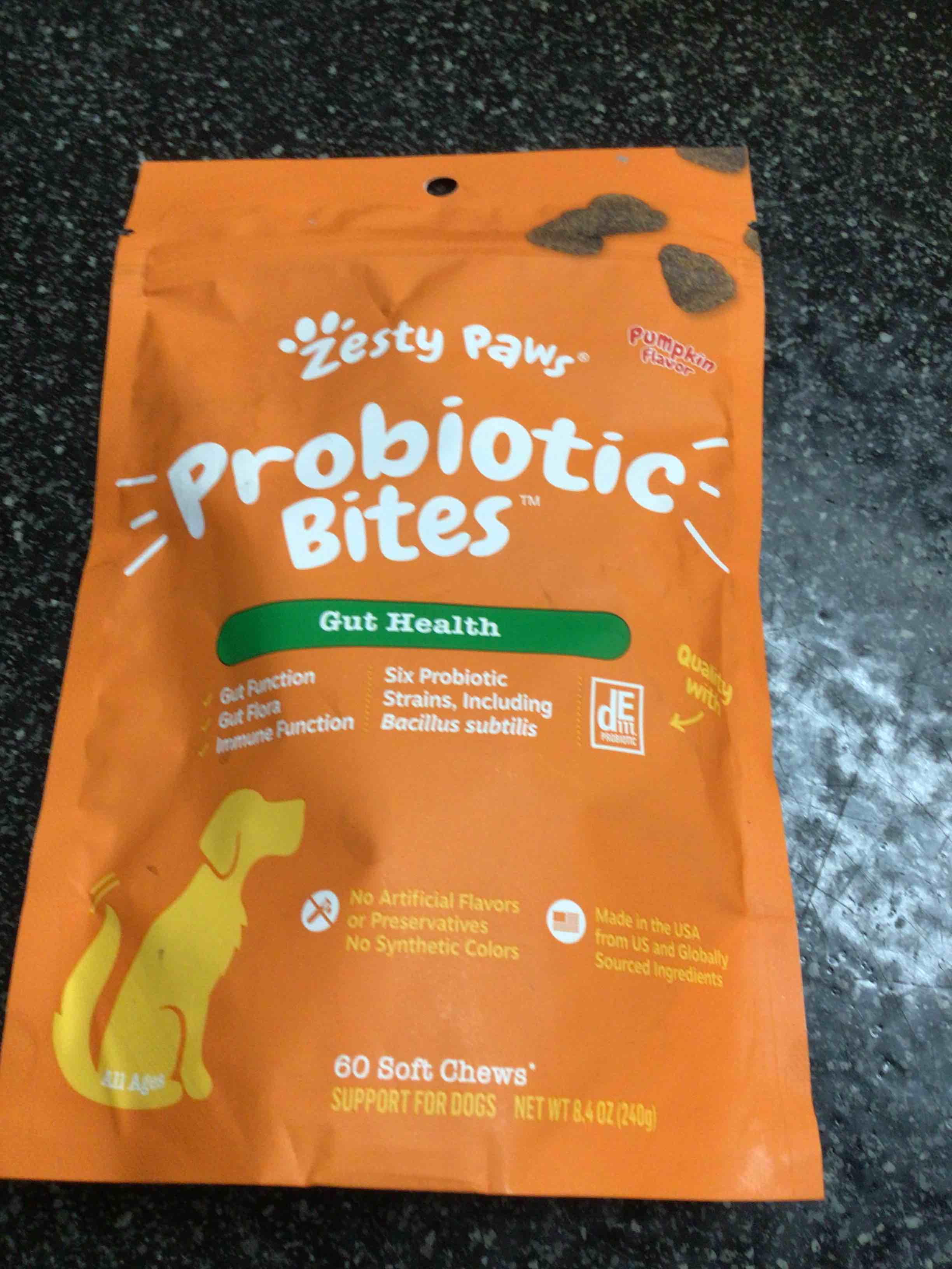 Zesty Paws - Probiotic Bites - Gut Health - 60 Soft Chews - 8.4 oz 