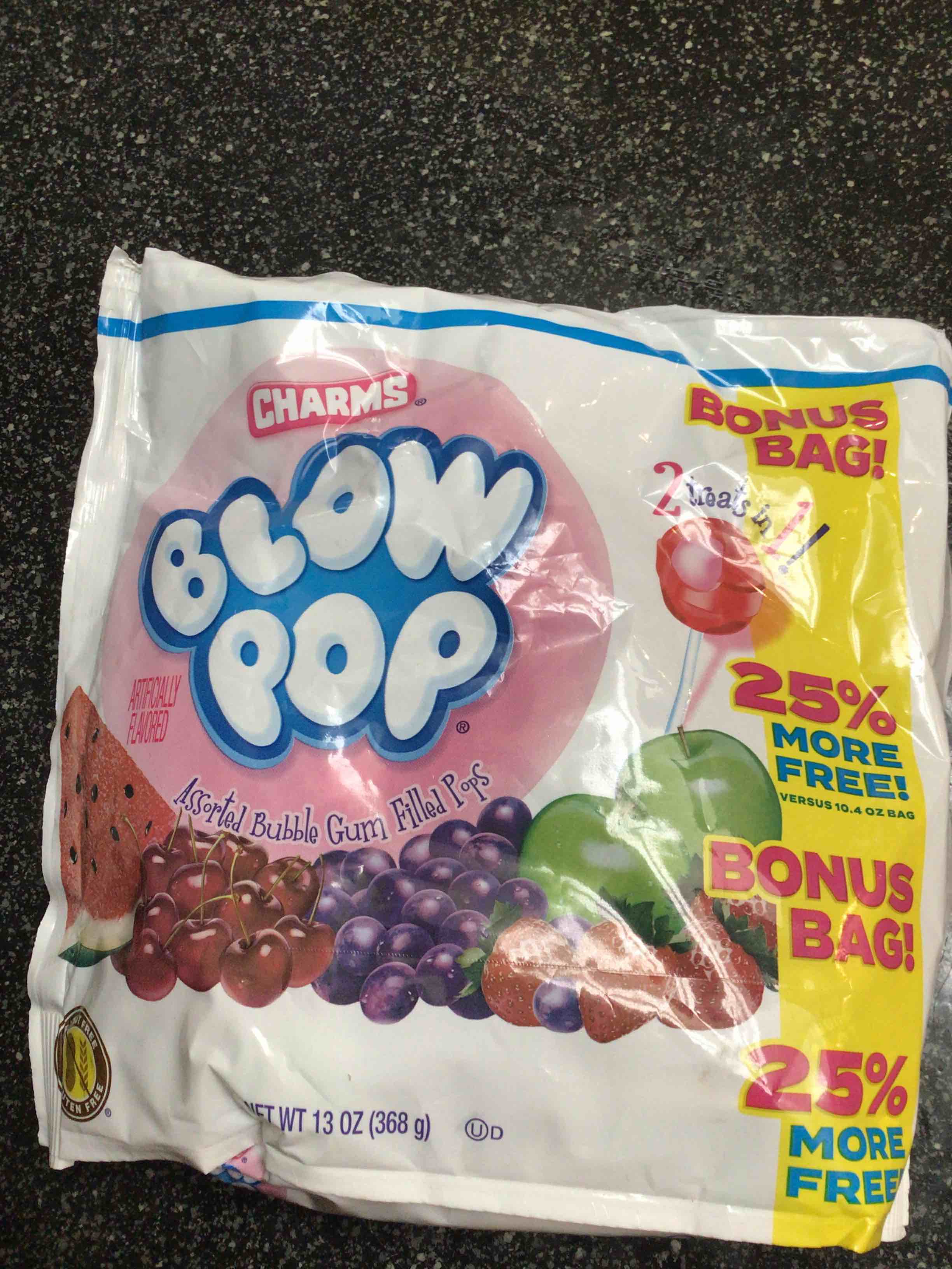 Charms - Blow Pop - Assorted Bubble Gum Filled Pops - 13 oz   