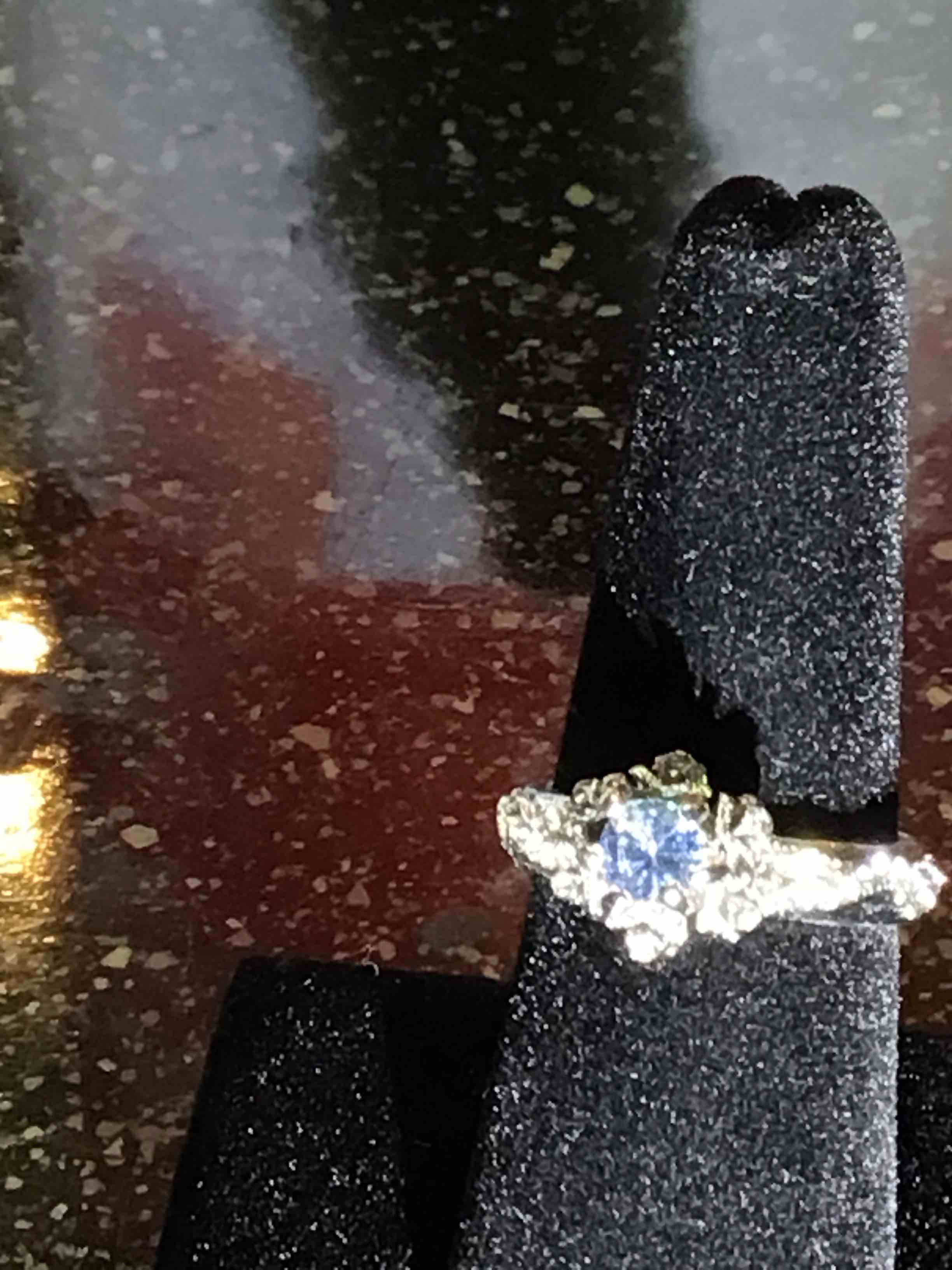 Beautiful 925 Silver Plated Sapphire Ring - size - 7 