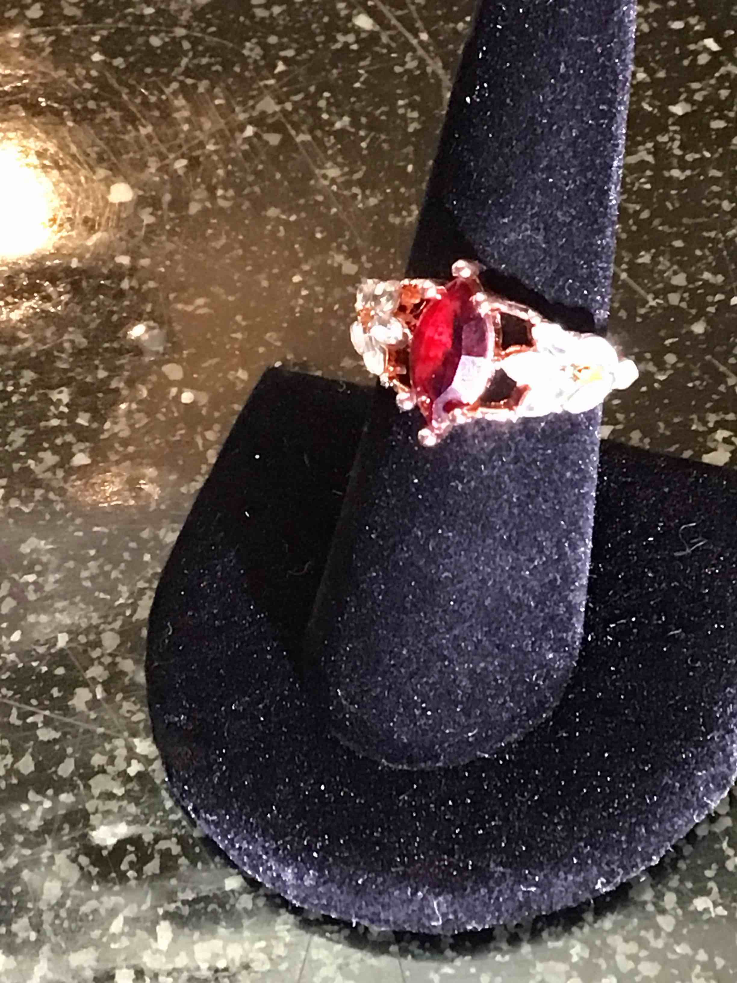 Unique - Cocktail - Gold Plated - Ruby & Sapphire Ring - size - 8 
