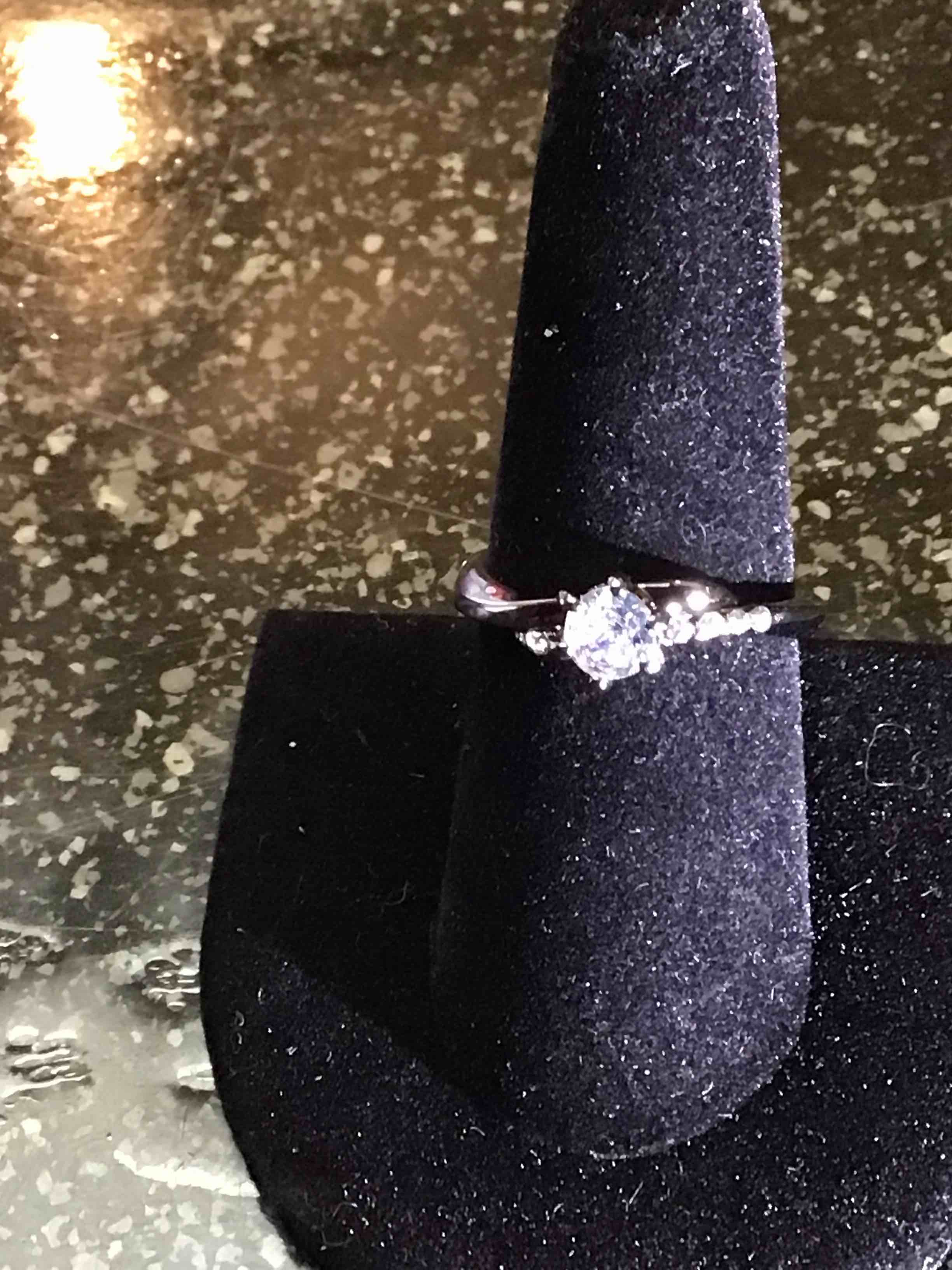 Beautiful - Black Plated - Sapphire Ring - size - 8 
