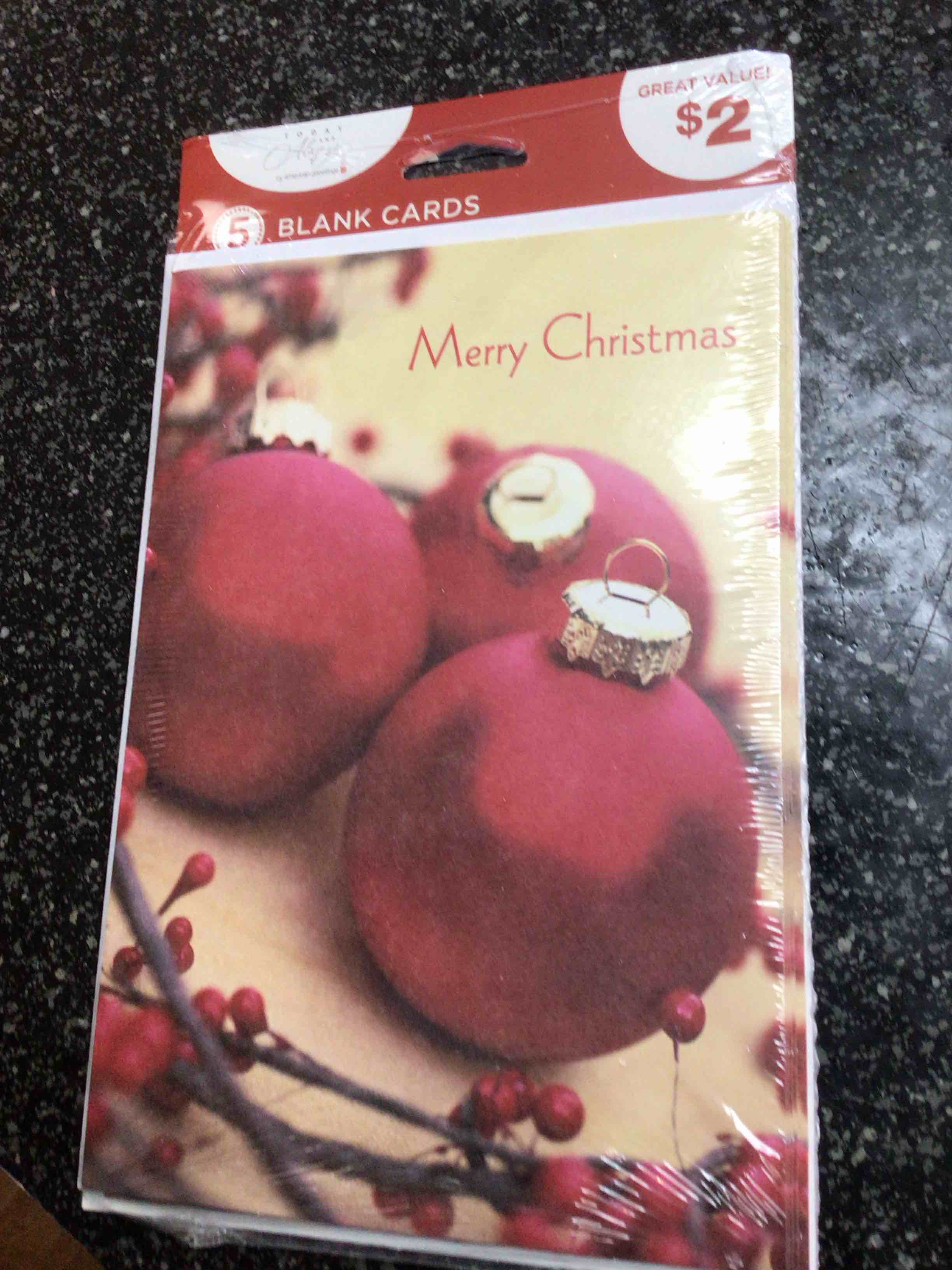 Christmas Cards - 5 count with envelopes 