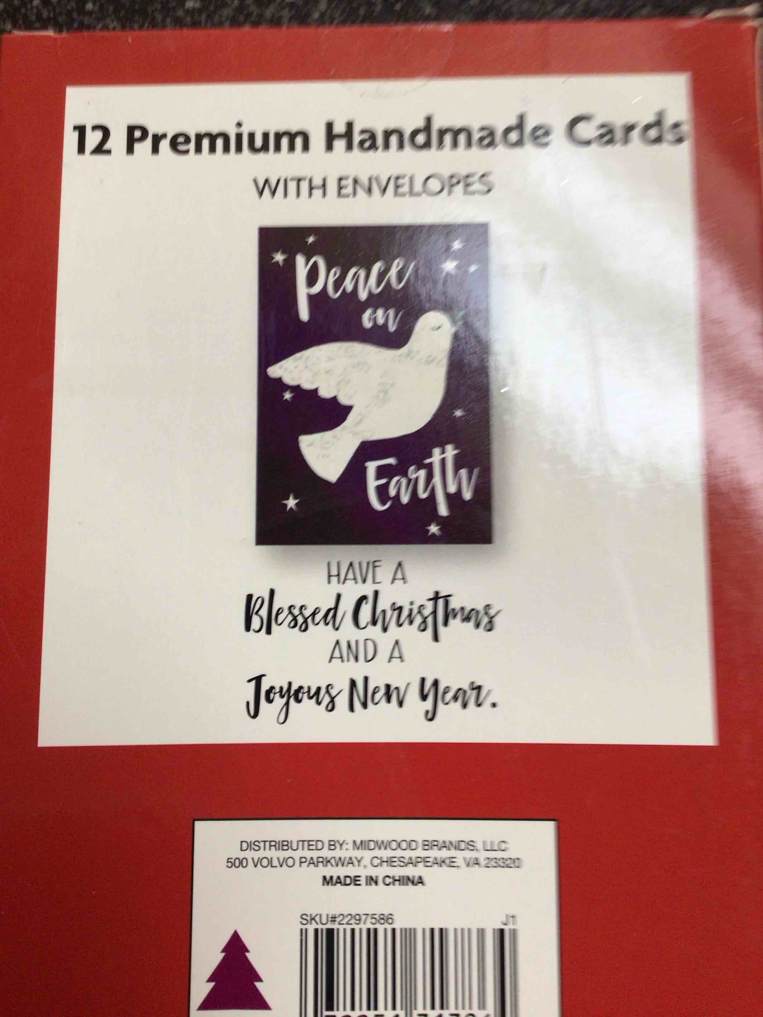 12 Premium Handmade Christmas Cards with envelopes 