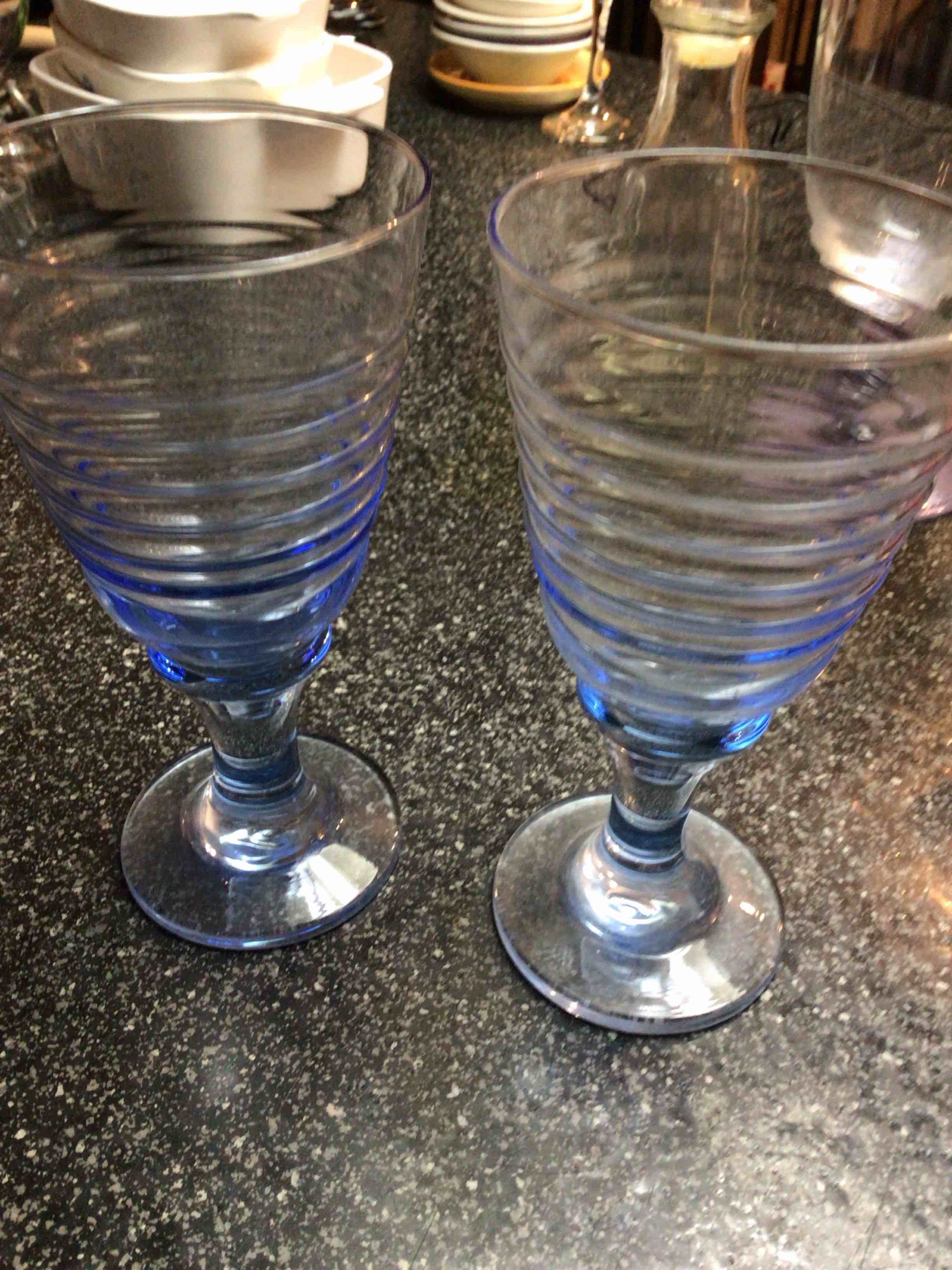 Blue Water Glasses - 2 