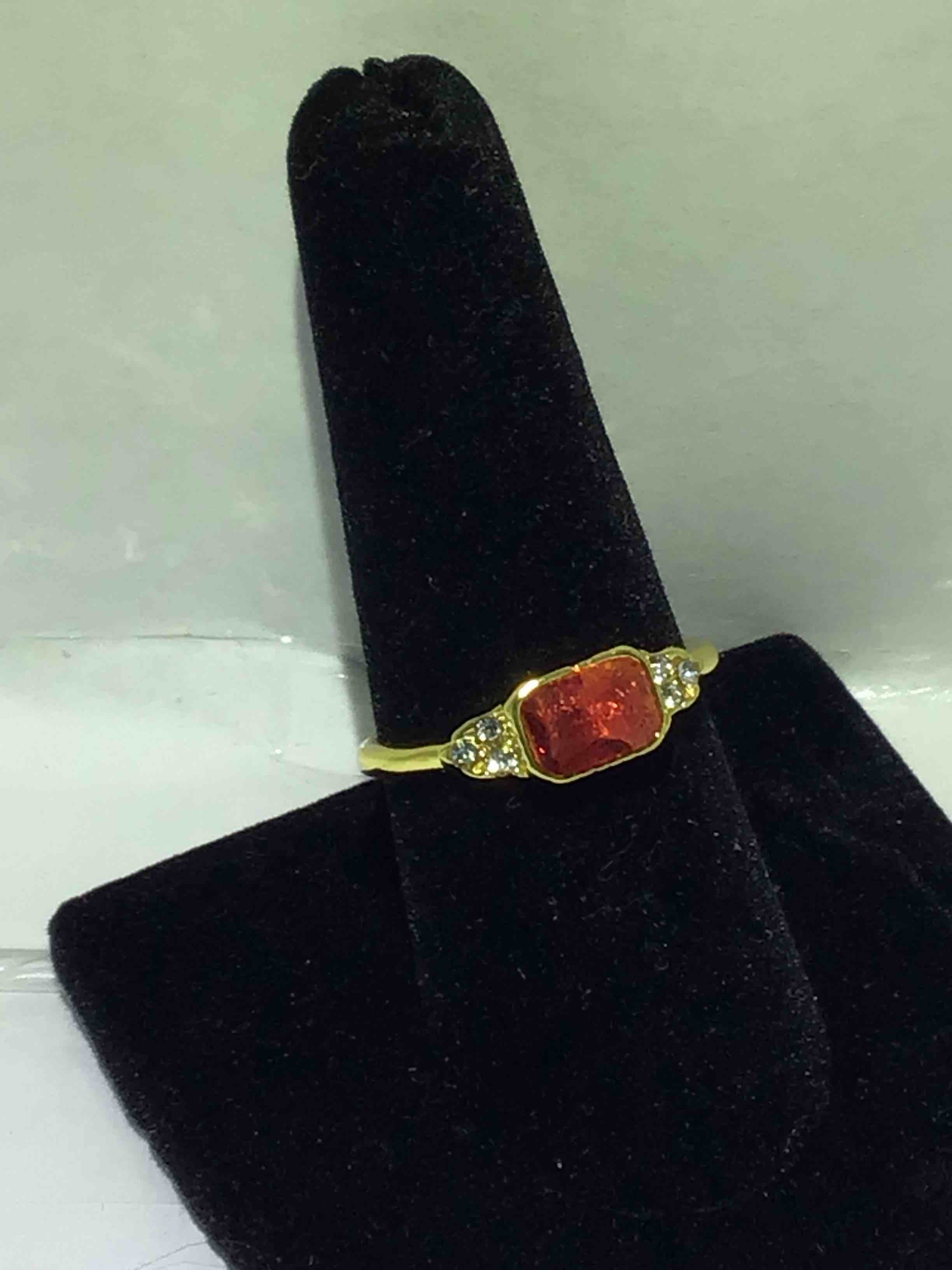 Beautiful - Gold Plated - Ruby & Sapphire Ring - size - 8