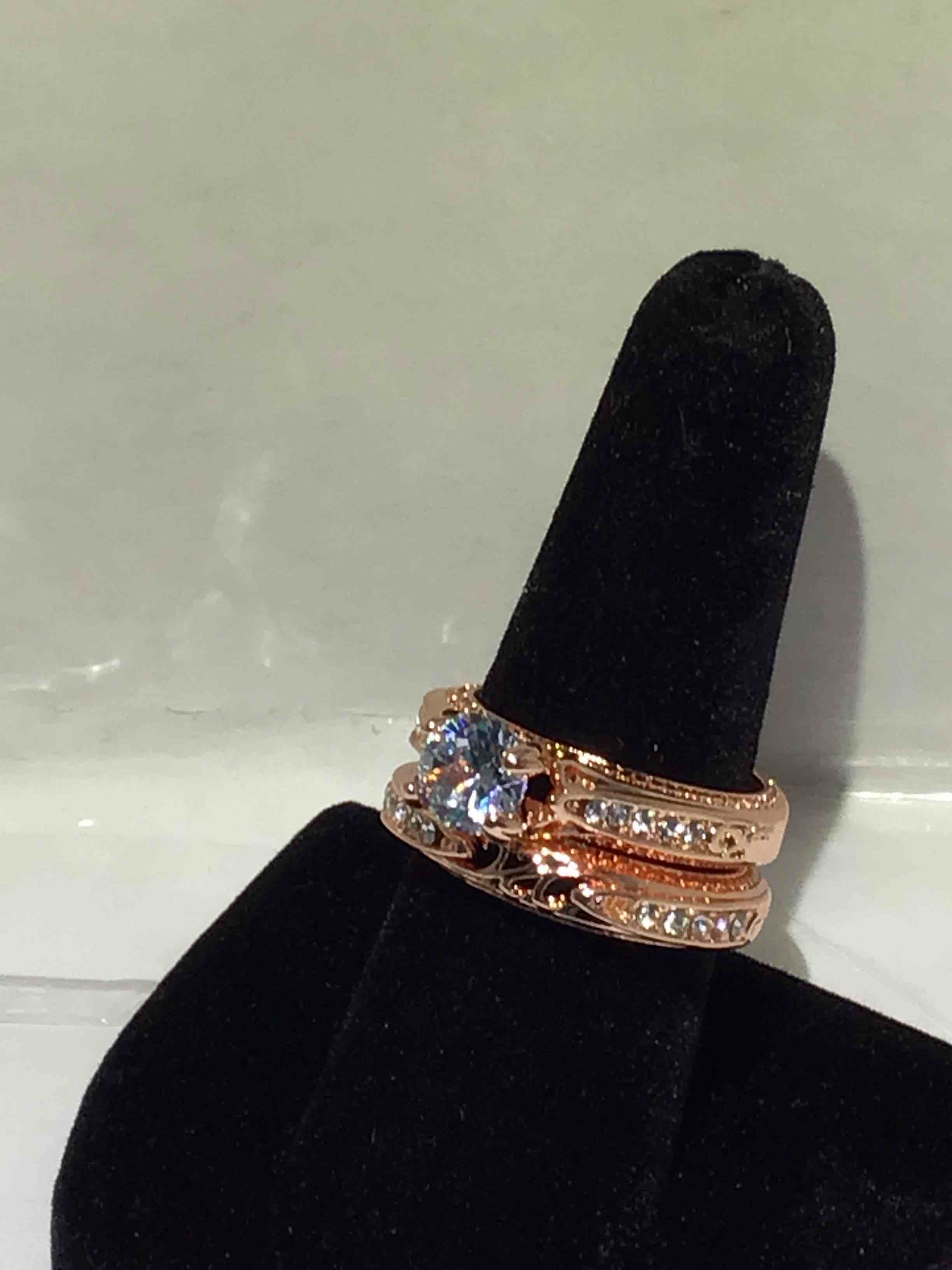 Beautiful - Rose Gold Plated - Sapphire - 2 piece Set - size - 8 