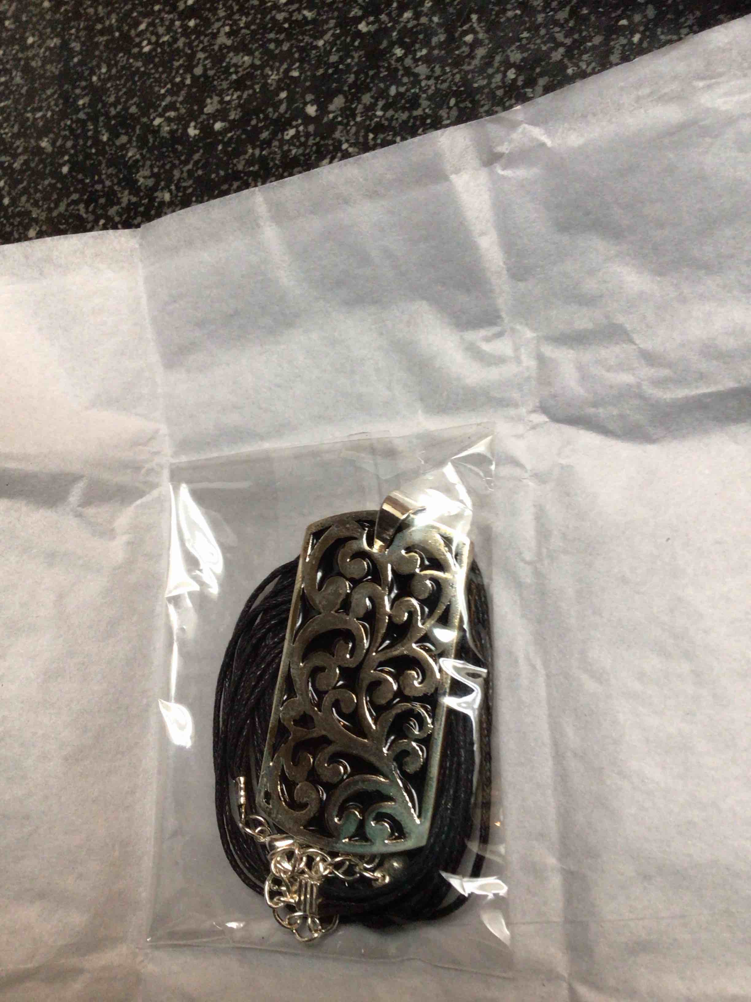 Fashion Jewelry - Designs - Scrolled Rectangle Cord Necklace