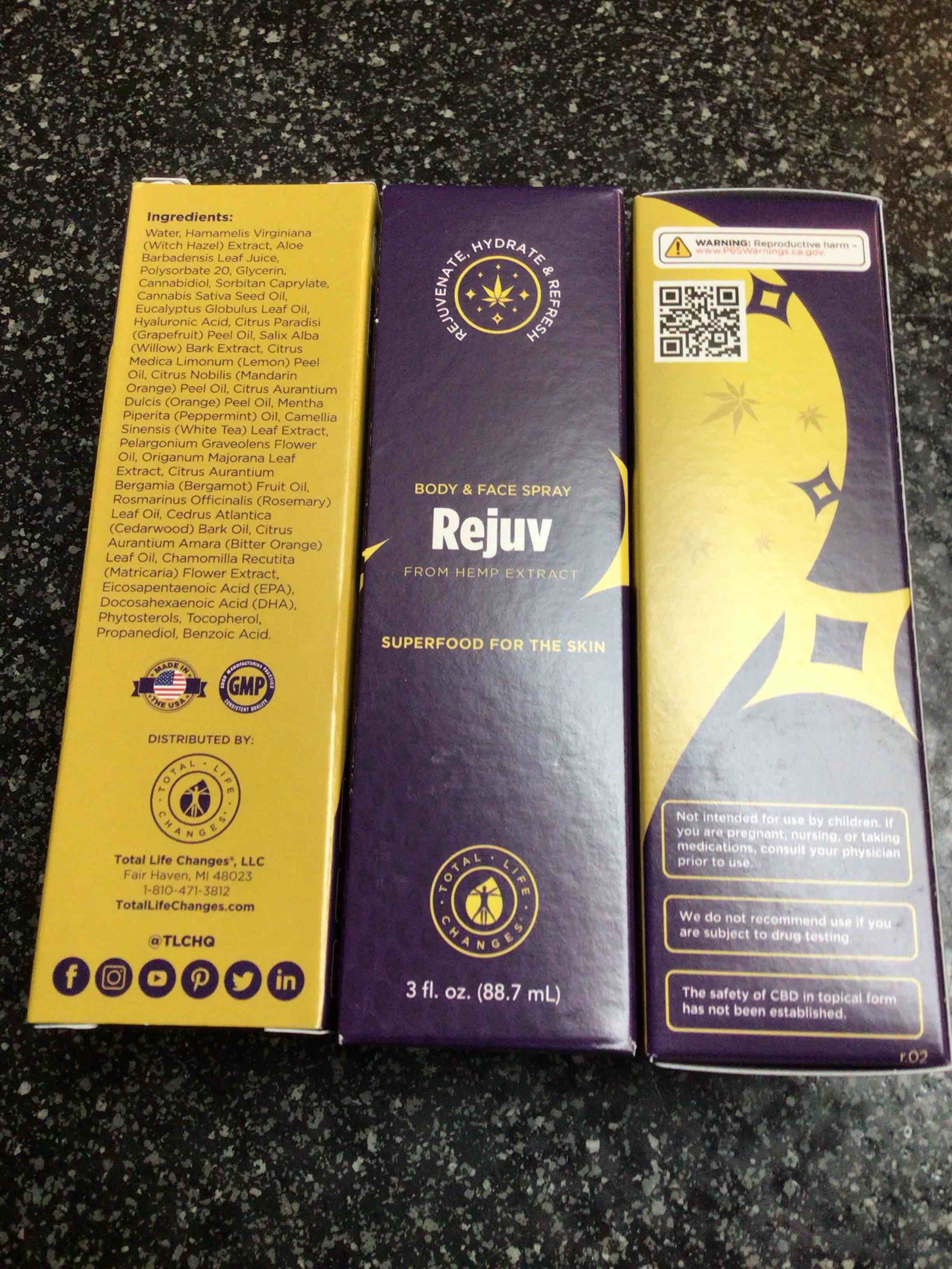 Rejuv - Body & Face Spray - From Hemp Extract - superfood for the skin - 3oz  