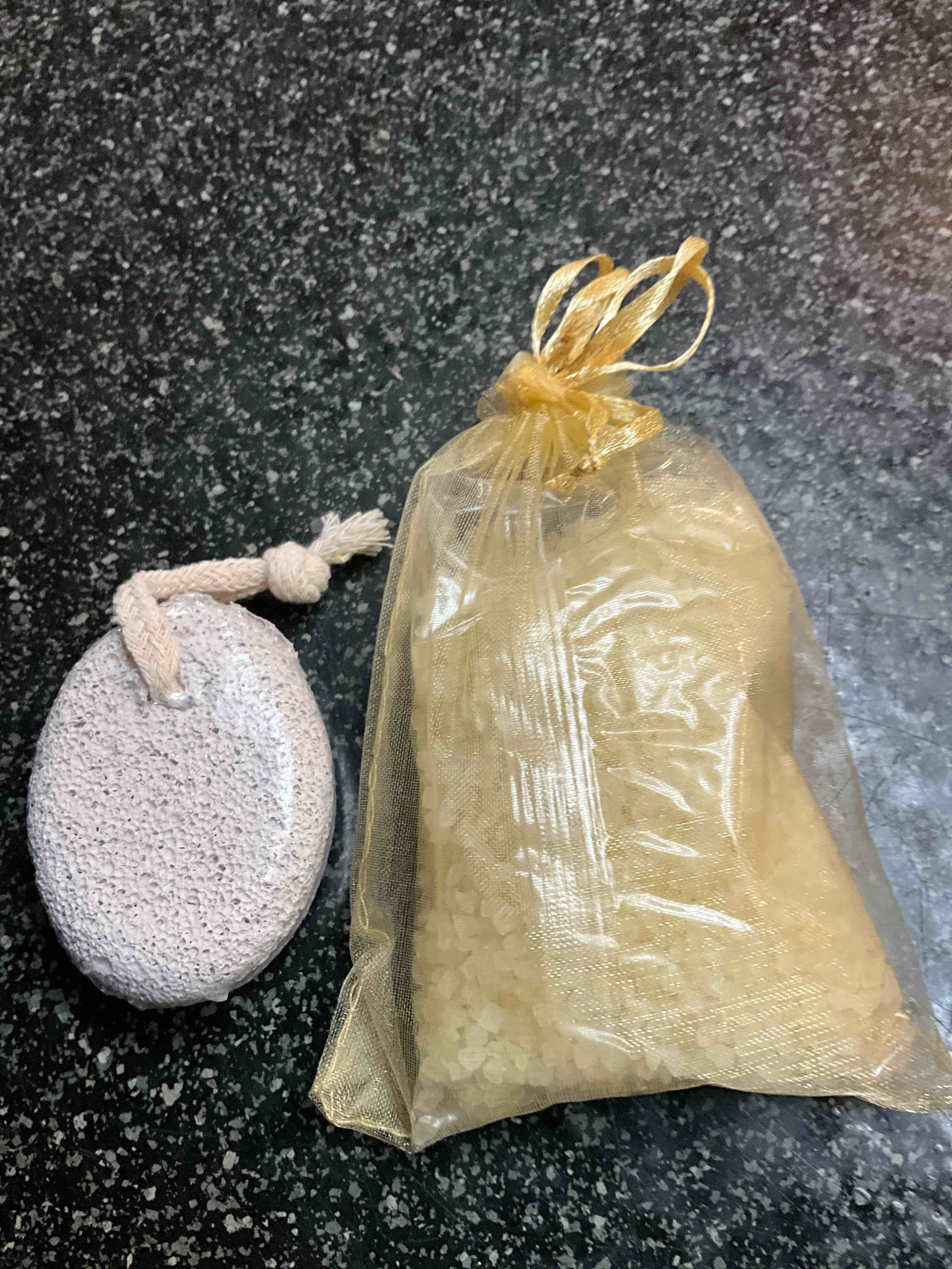 Gorgeous Glow - by My Beauty Spot - Scented Foot Soak Salt/Exfoliating Pumice Stone - cashmere rose & vanilla blend