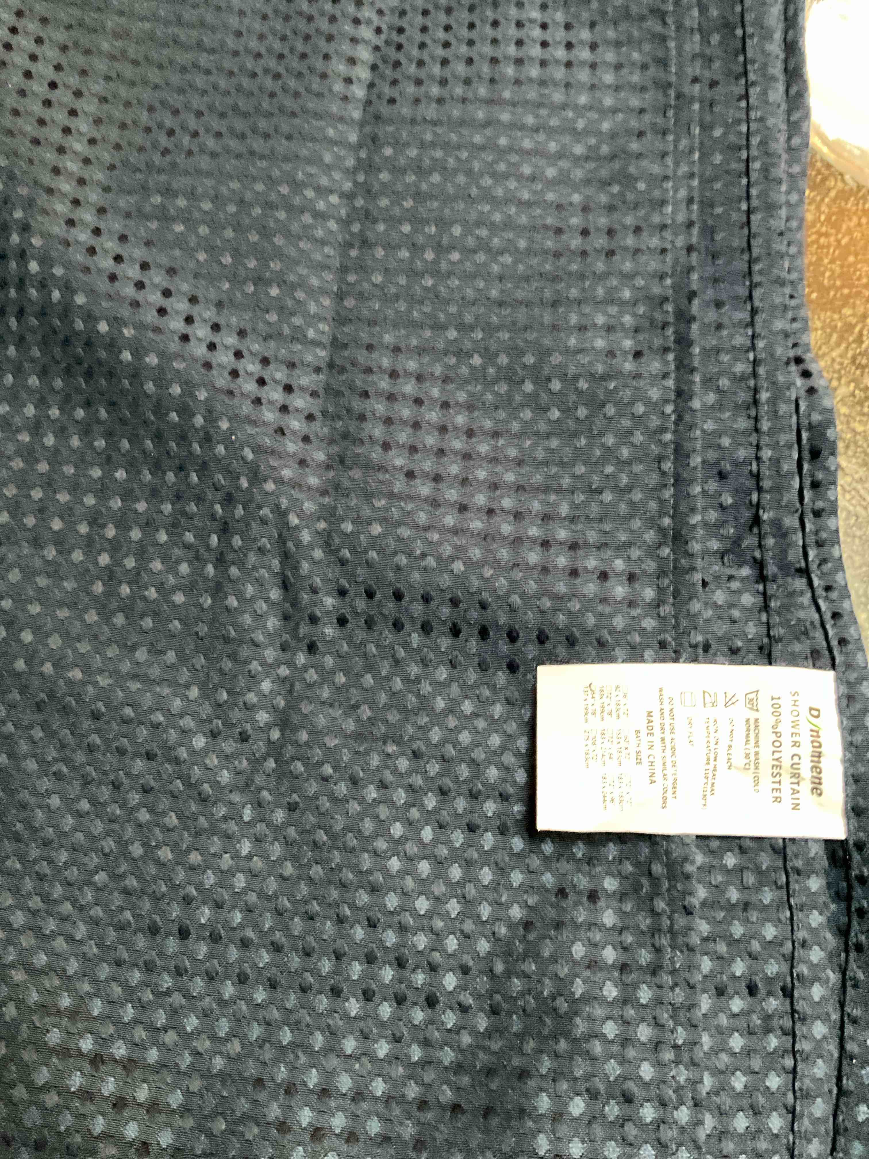 Dynamene Navy Blue Fabric Shower Curtain, Waffle Weave Textured Cloth Shower Curtains for Bathroom, Modern Hotel Luxury Shower Curtain Set, Wrinkle Free, Thin Version, 1 Pack, 54x78, Navy Blue