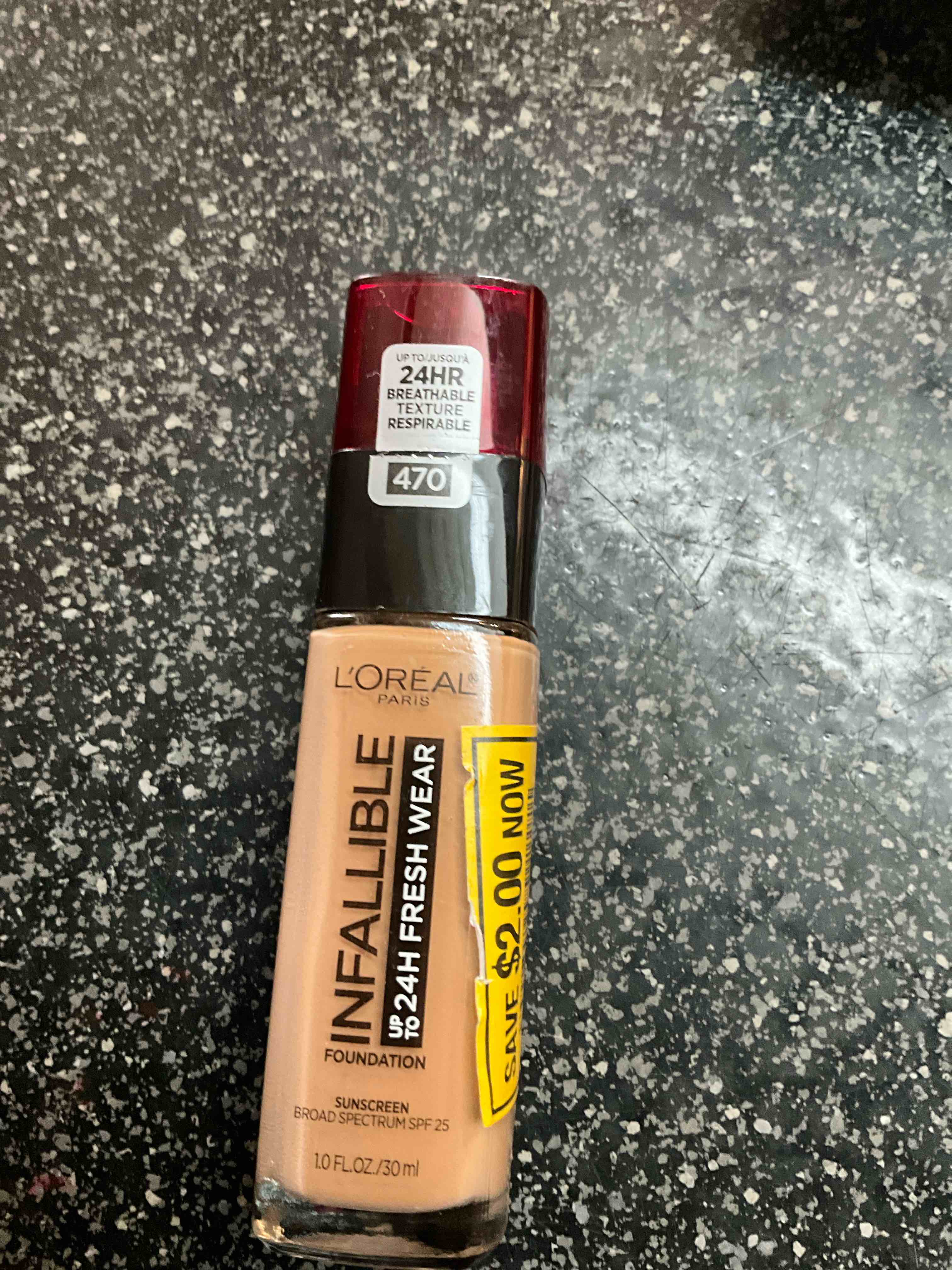 L'Oreal Paris Makeup Infallible Up to 24 Hour Fresh Wear Lightweight Foundation, Radiant Honey, 1 Fl Oz.