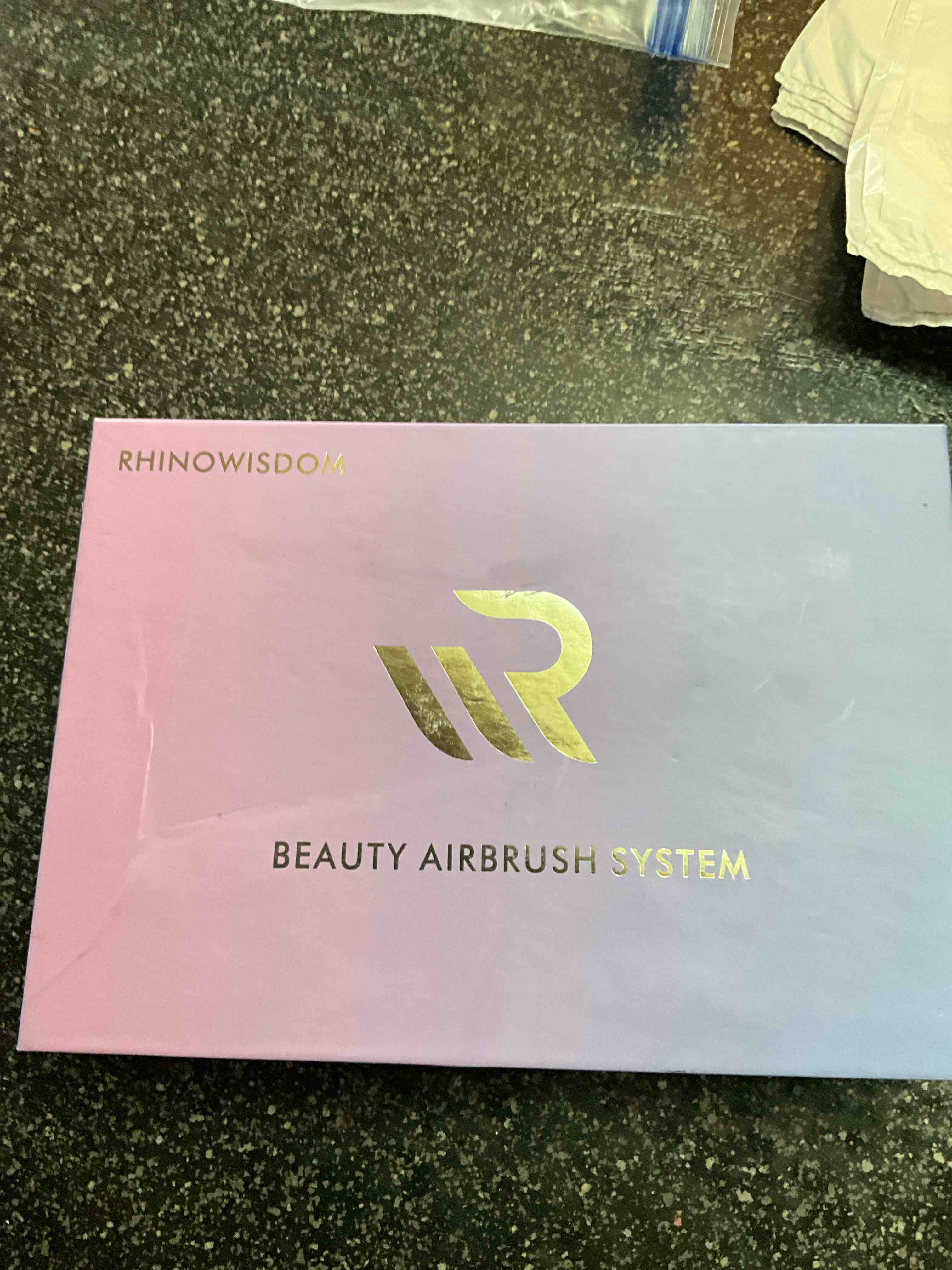 Rhinowisdom Makeup Airbrush-Kit with Air Compressor,Rechargeable Portable Cordless Air Brush for Makeup, includes 2X Cup,1x Cable