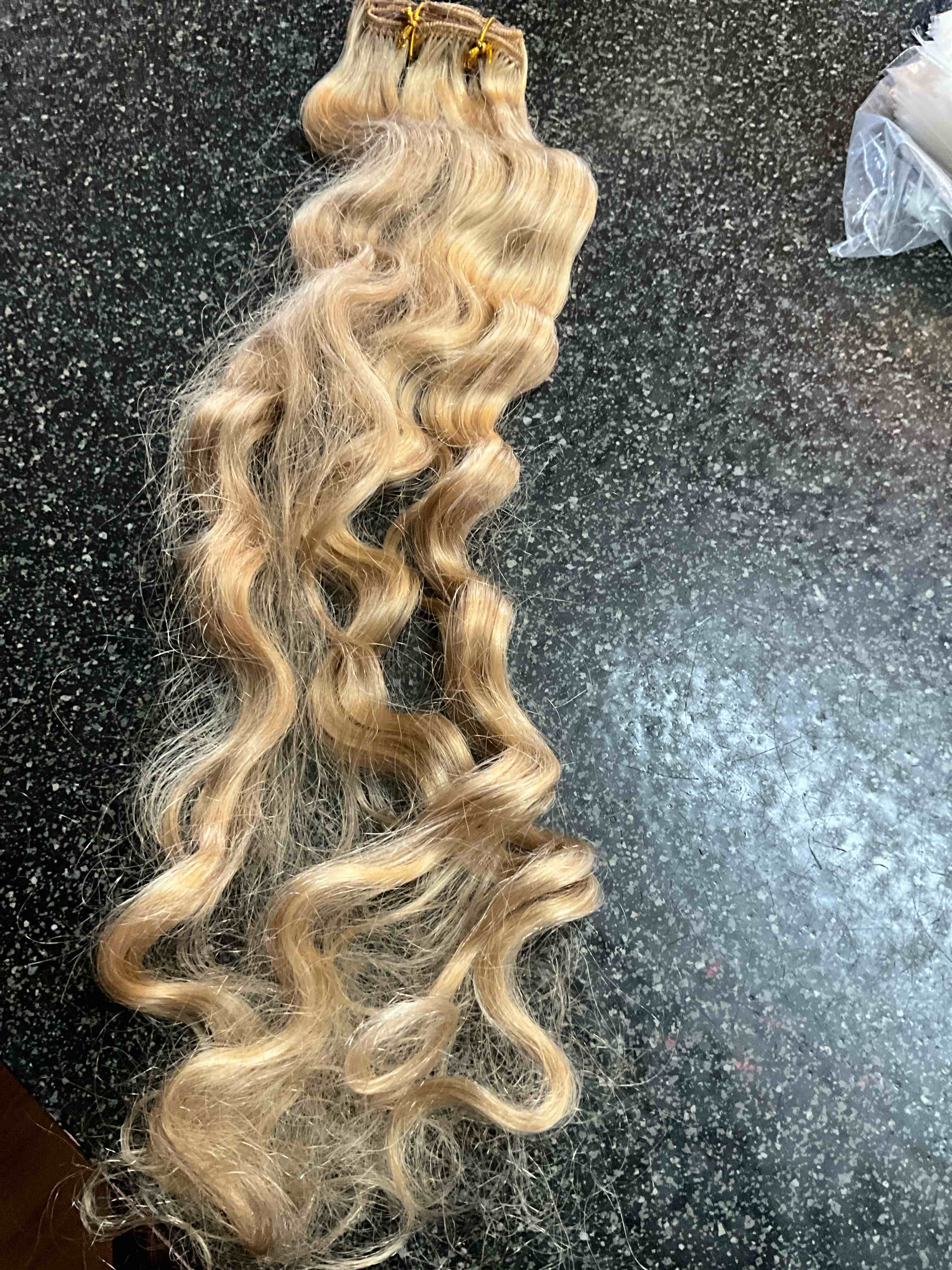 Clip in Hair Extensions for Women - Clip Ins Long Wavy Curly Hair Extension 12Inch Synthetic Hair Extension Thick Hairpieces Golden Blonde