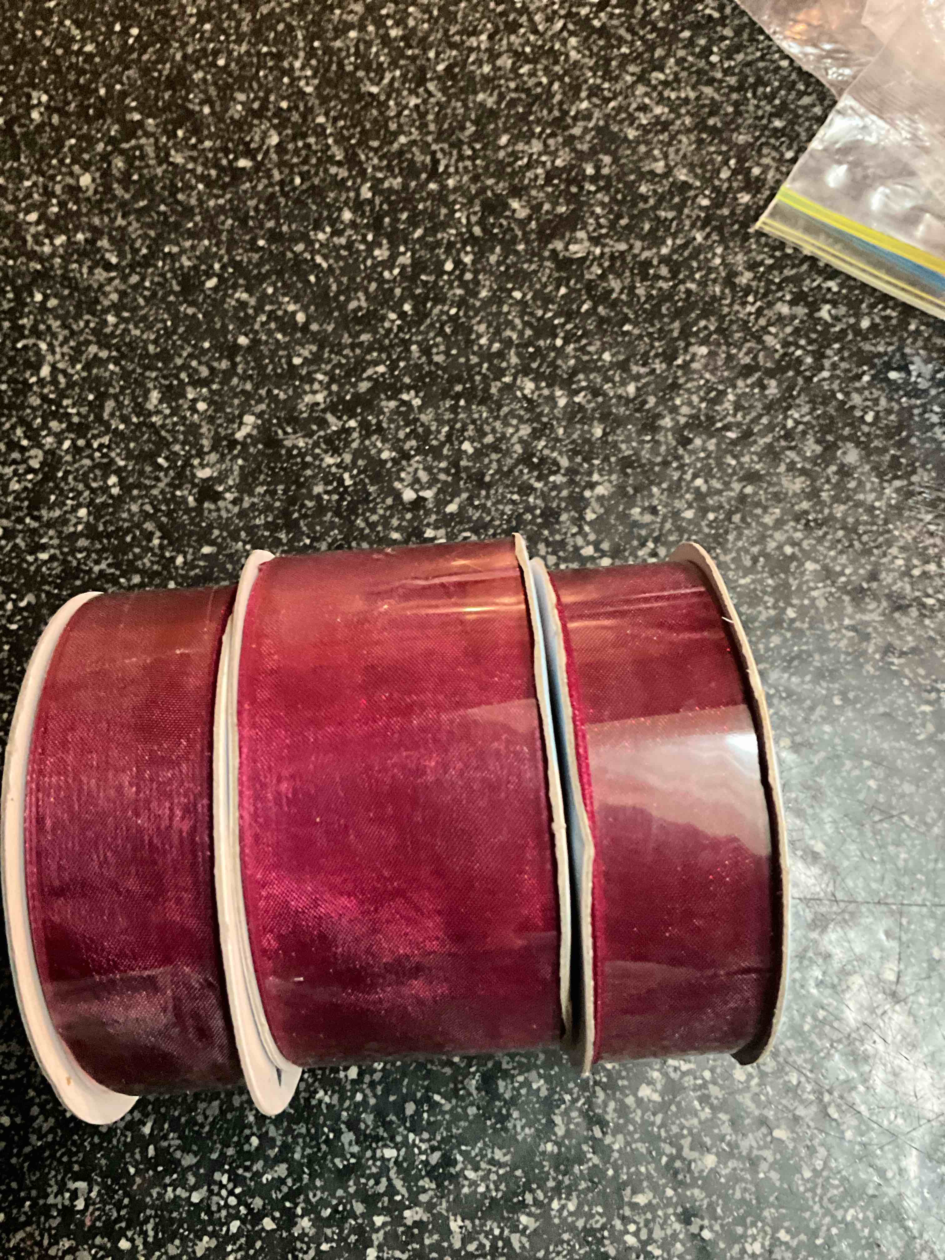 Organdy Ribbon -  Burgundy -  7/8 X 8 yards - 1 1/2 x 5 yards 