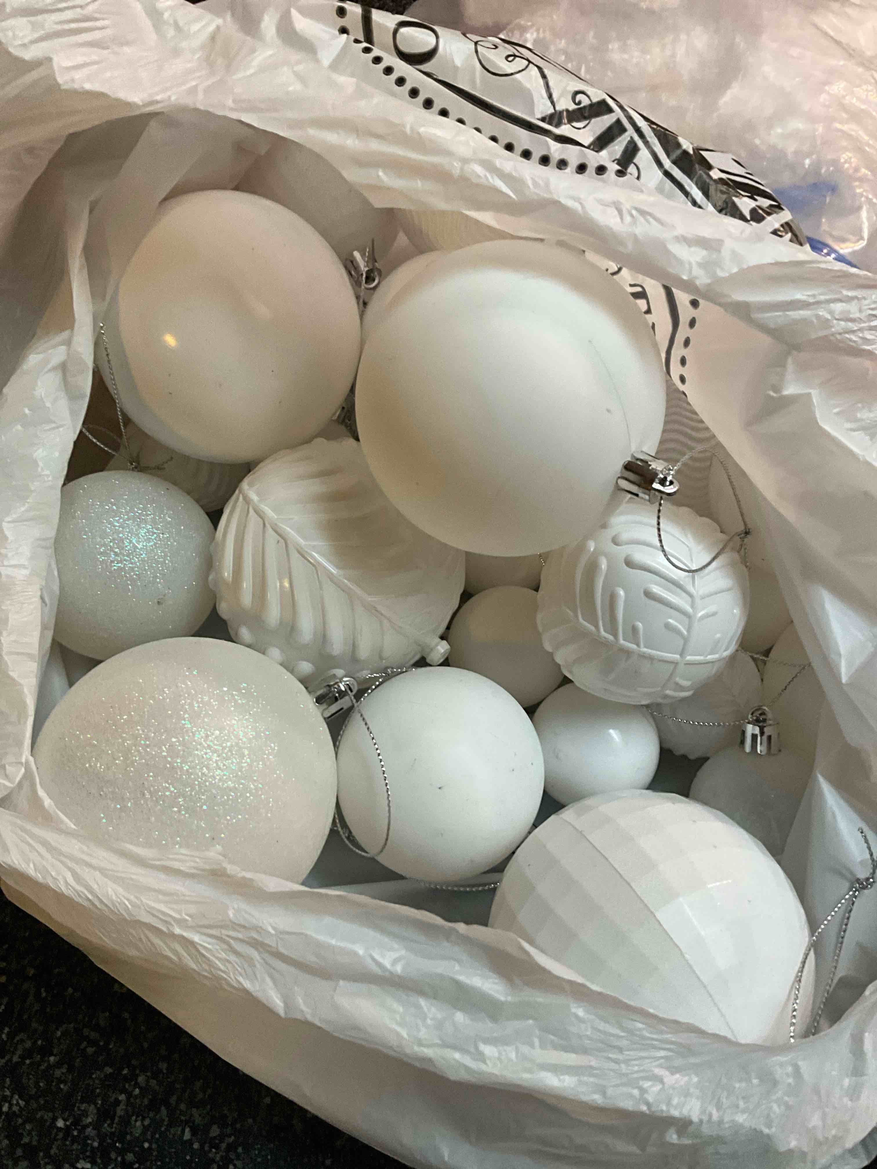 Small/Medium/Large - White Ornaments 