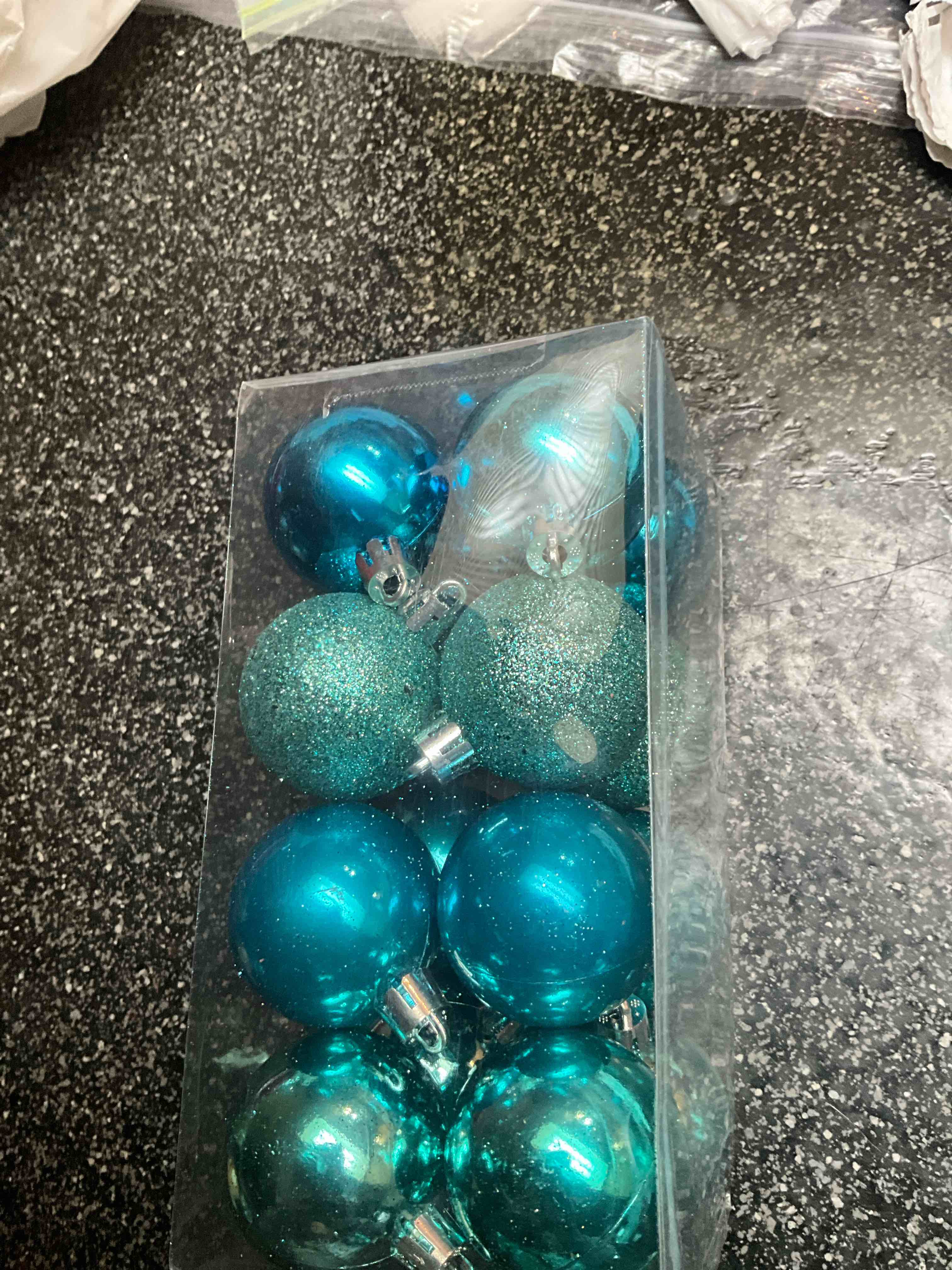 Ornaments - 16 count - Shatter Proof (variety blues)