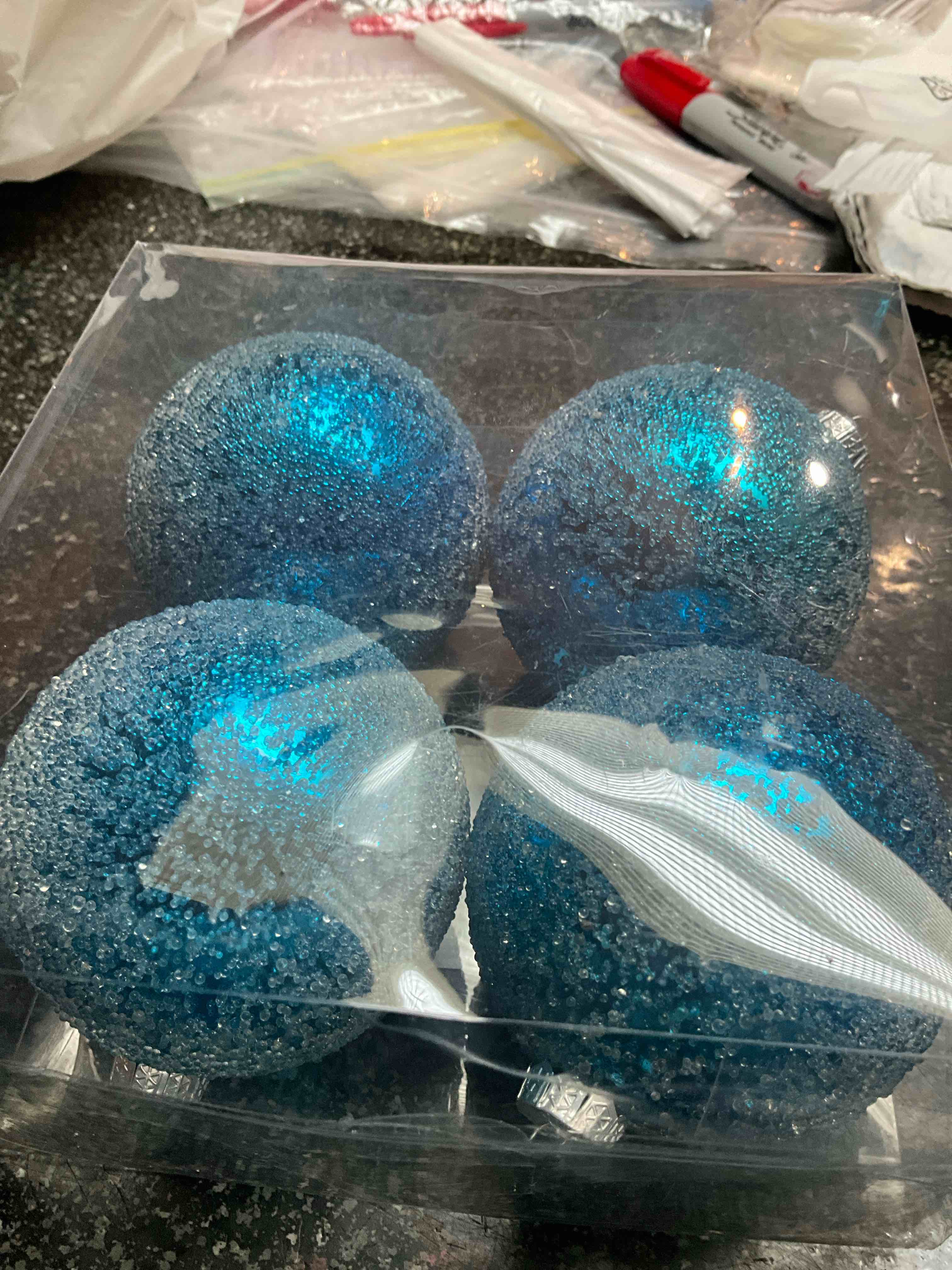 Ornaments - 4 count - Frosty Blue