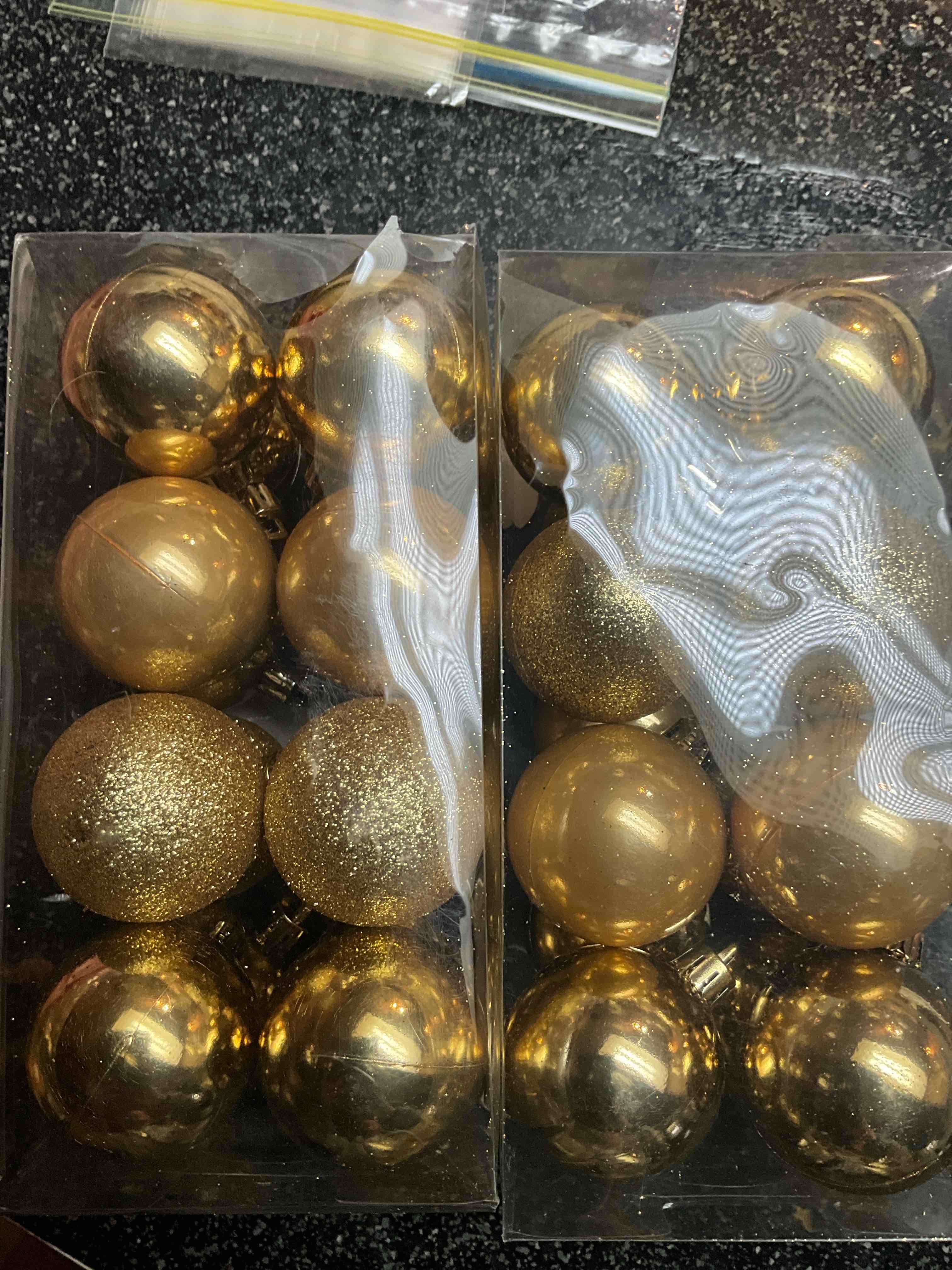 Ornaments - 16 count - Shatterproof - Gold 