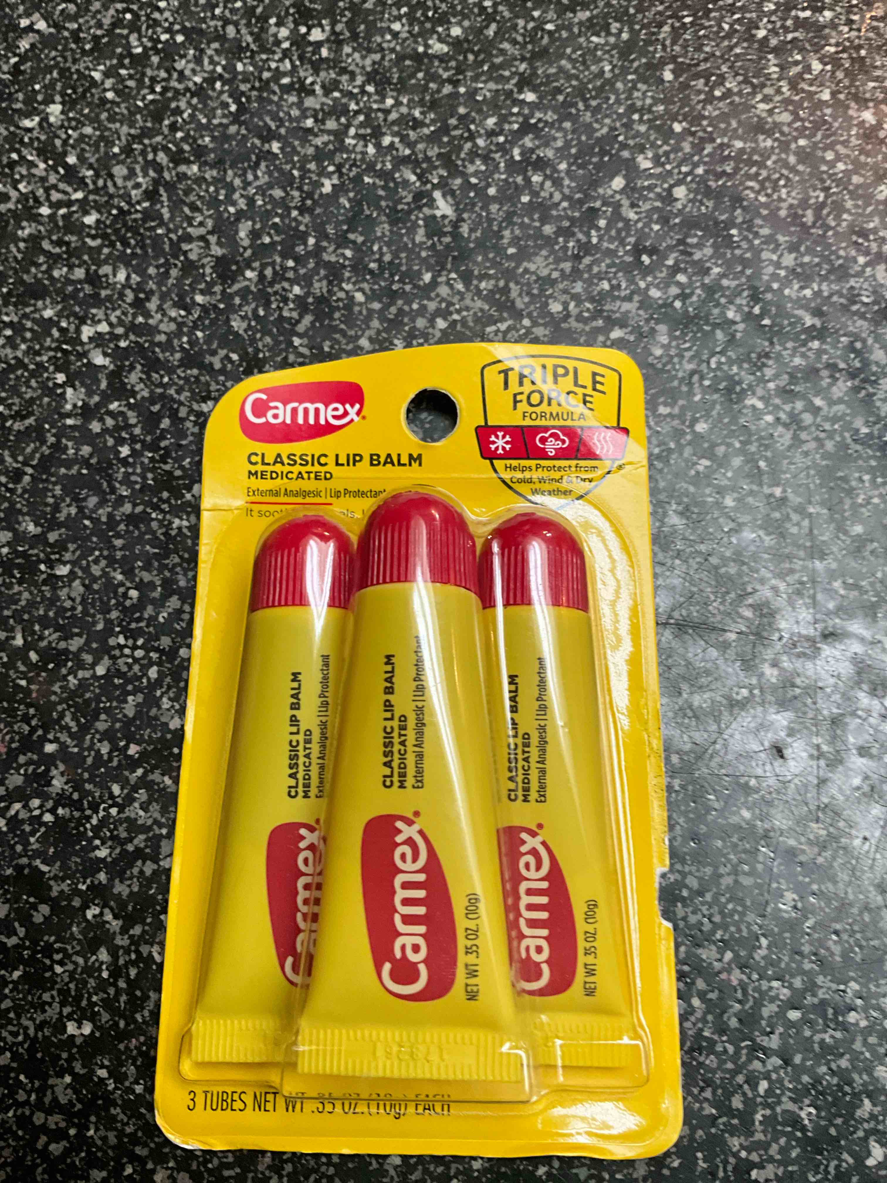 Carmex Original Flavor Moisturizing Lip Balm Tube Value Pack,0.35 Ounce (3 Count)