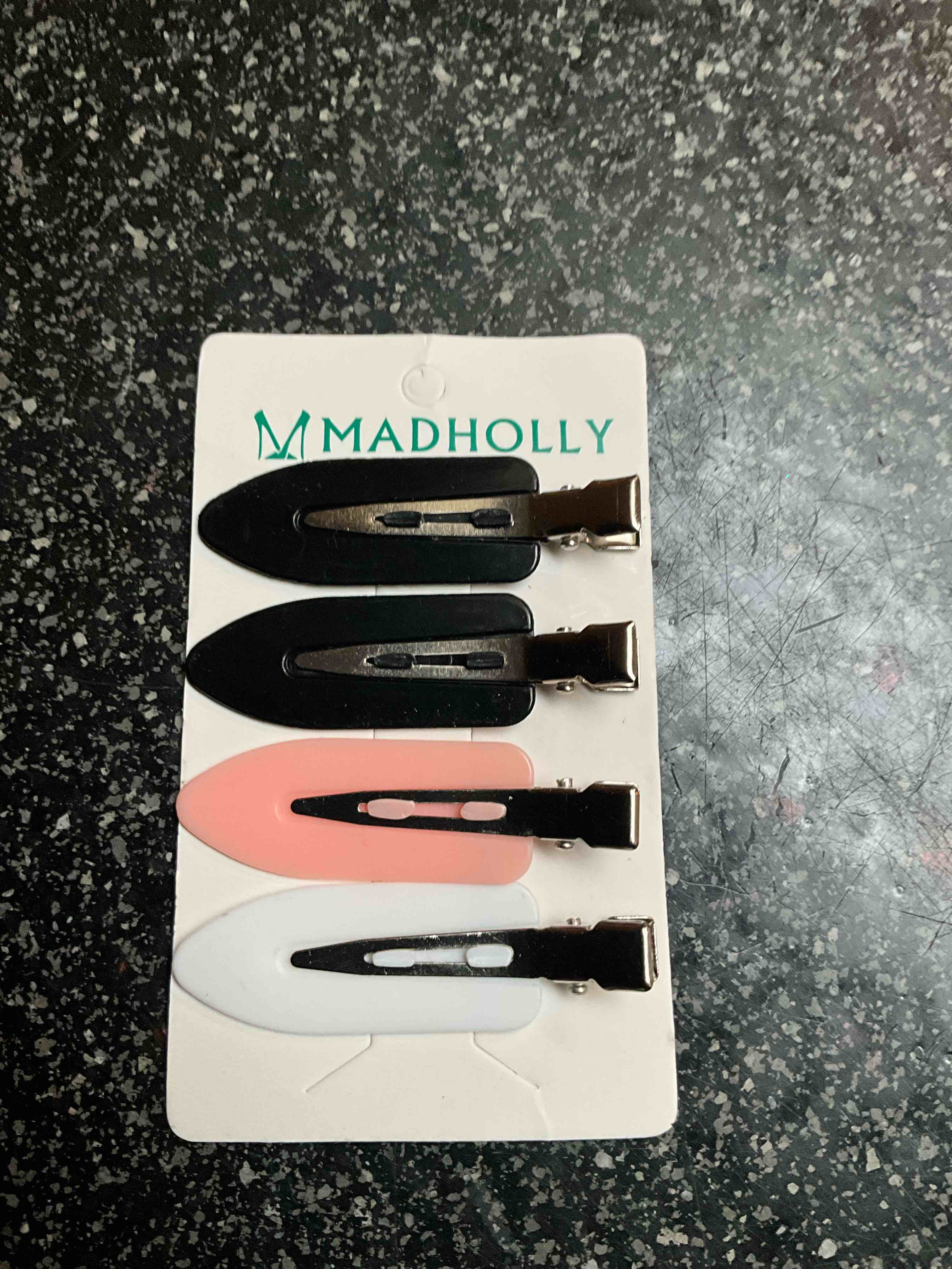 MADHOLLY Hair Clips for Styling Sectioning, No Crease - 4 Count Hair Clips for Makeup Curls Hair Styling Clips Hair Barrettes for Women Girl Bangs Waves Salon