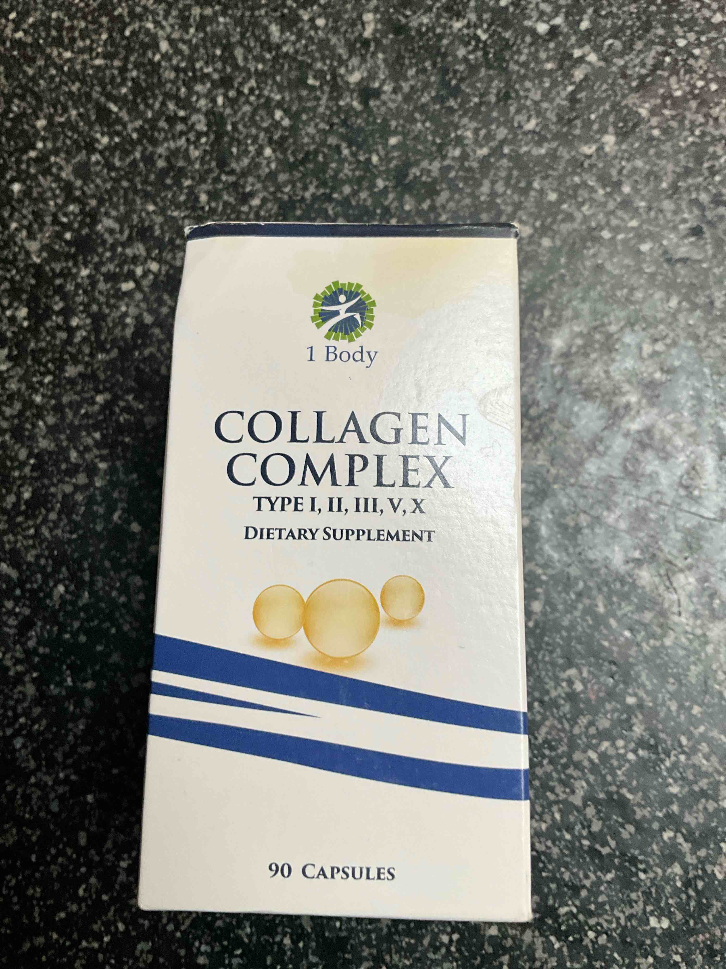 1 Body Collagen Complex - Type - I II III V X - 90 capsules 