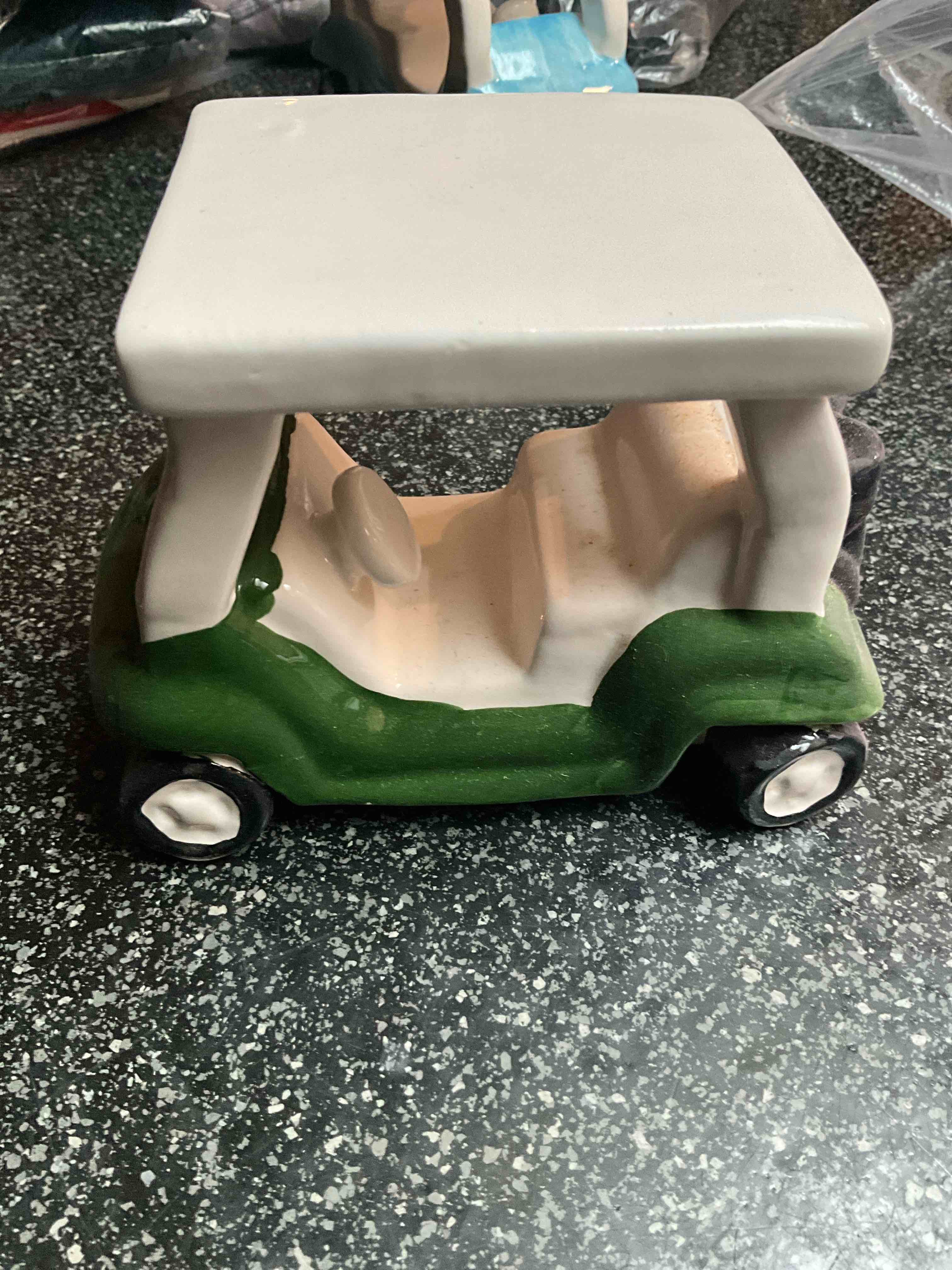Ceramic Golf Cart - Green 