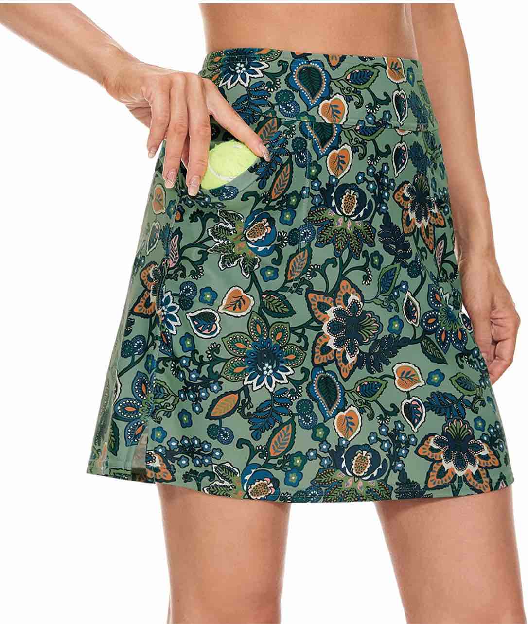 M MOTEEPI Skorts Skirts for Women 18" Athletic Golf Skort with Pockets Casual Dressy High Waist