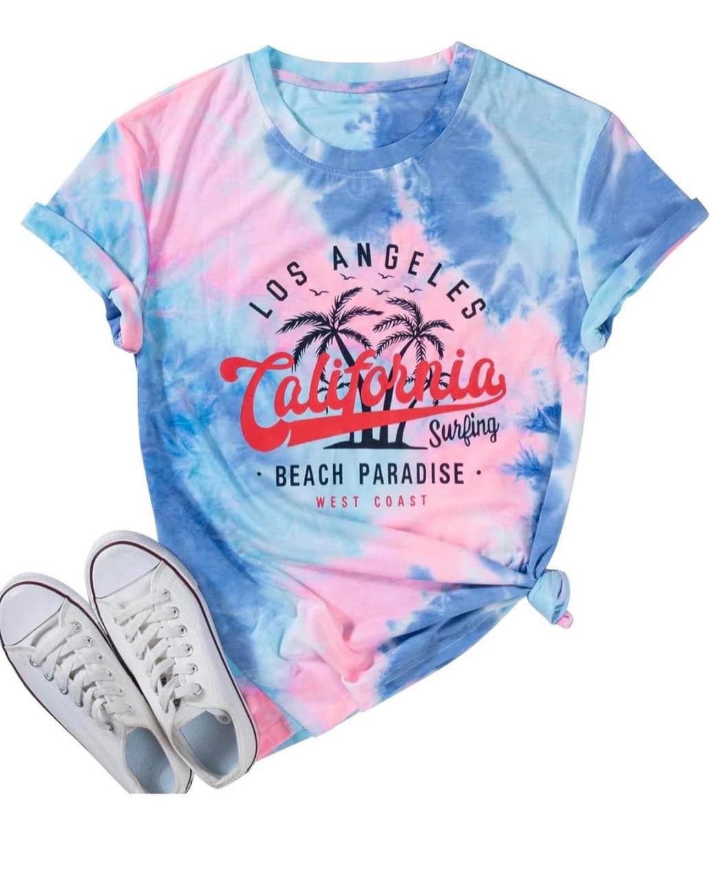 Los Angeles T Shirt Women Palm Trees Graphic Tee California West Coast Vintage Shirt Casual Summer Short Sleeve Tops