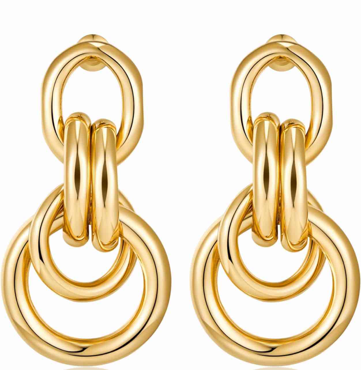 Gorgeous 925 Silver 18K Gold Plated Earrings 