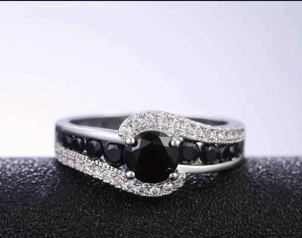 Gorgeous 925 Silver Plated Black Ony x Ring Sz 7