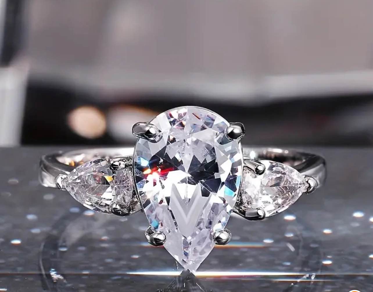 Beautiful 925 Silver Plated Sapphire Ring Sz 7