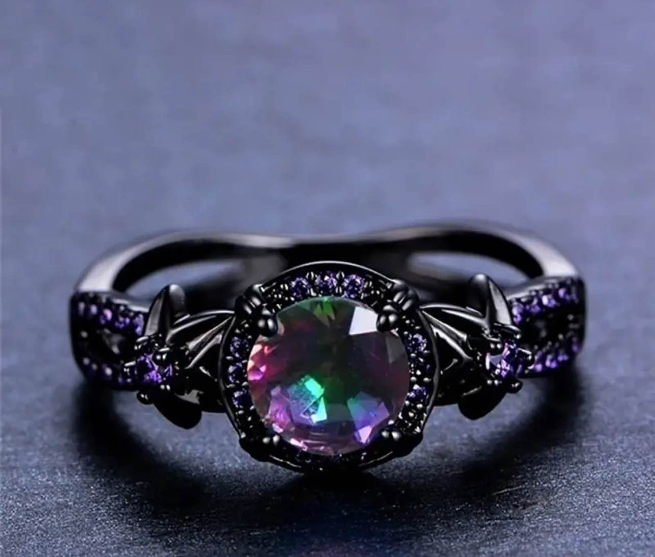 Beautiful Gun Black Tungsten Stainless Steel Ring Size 7