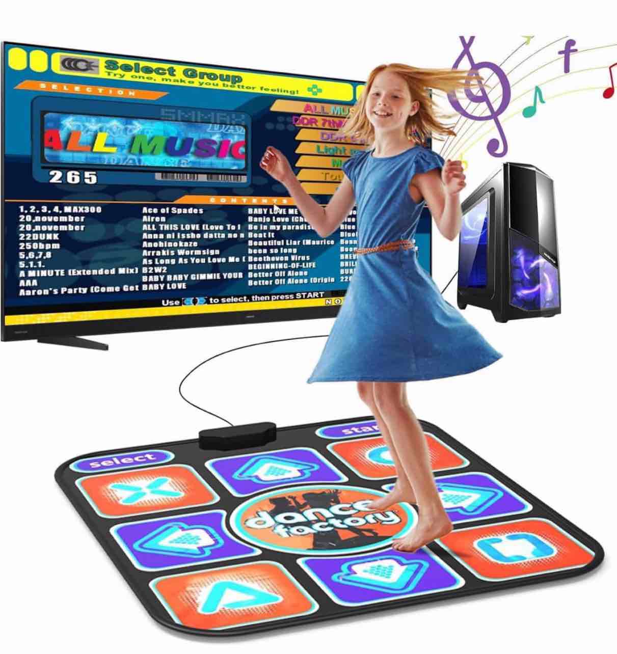 USB Dance Mat for PC/Computer, Upgraded Dance Pad for Exercise & Fitness with Dancing Game