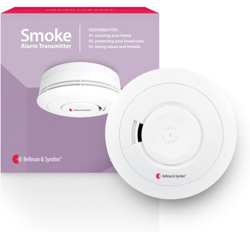 Bellman & Symfon Smoke Alarm Transmitter for Visit Home Alerting System – Fire Alarm and Smoke Detector for Hard of Hearing & Deaf - Easy to Use Wireless Smart Home Safety Alarm for Sense of Security