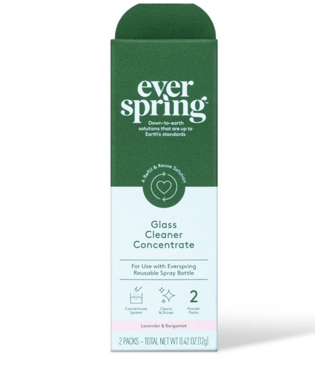 Glass Cleaner - Lavender & Bergamot - 0.42oz2pk - Everspring