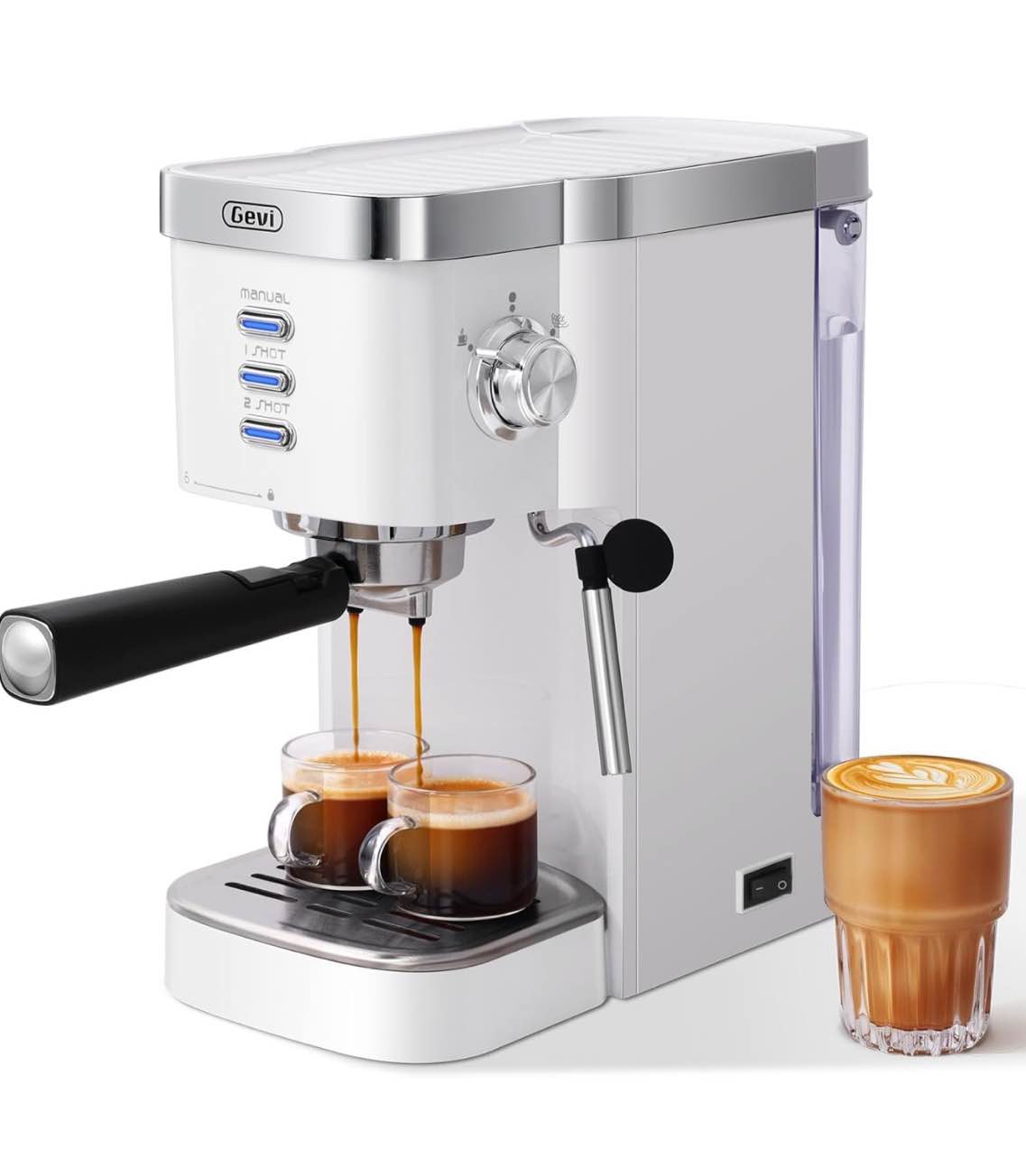 Gevi Espresso Machine 20 Bar High Pressure,Compact Espresso Machines with Milk Frother Steam Wand,Cappuccino & Latte Maker with Volume Control for Home,Espresso Maker?Gift for Coffee Lover
