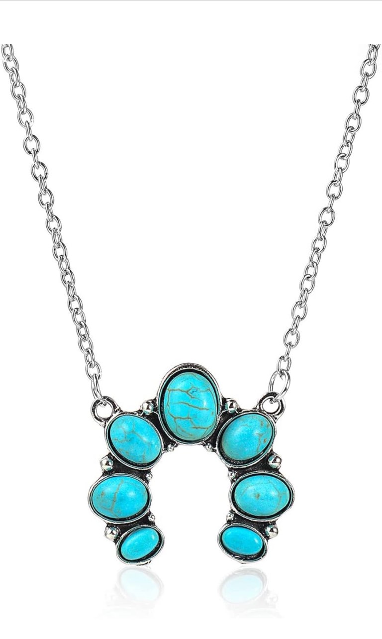 Gorgeous 926 Silver Plated Turquoise Necklace 