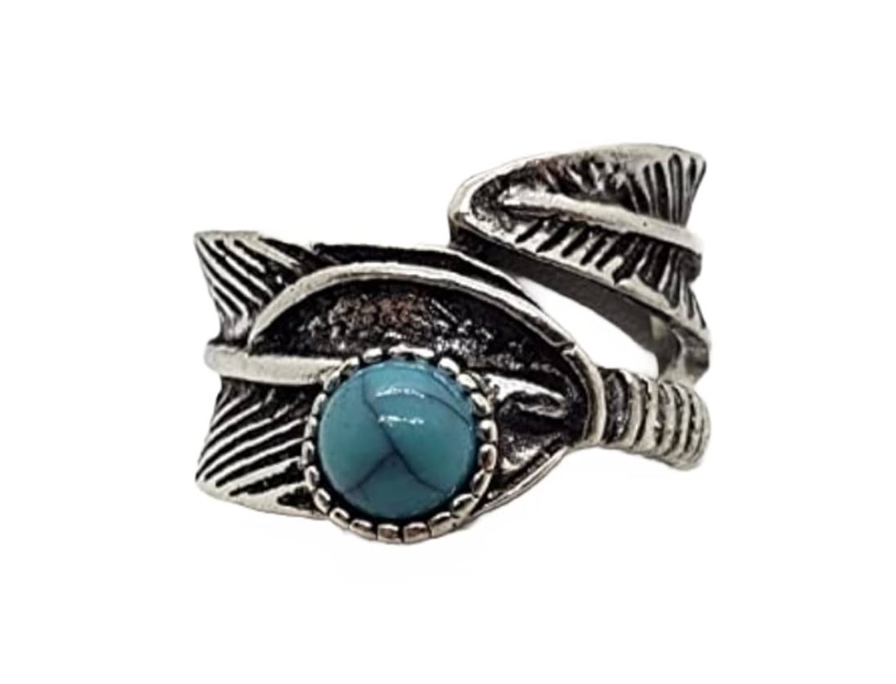 Beautiful 925 Silver Plated Turquoise Ring Sz 8