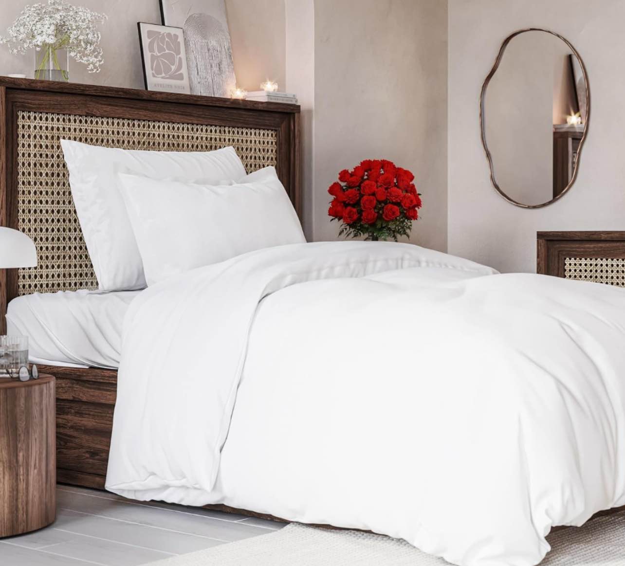 Bedsure Duvet Cover Twin/Twin XL Size - Soft Double Brushed Bedding Set for Kids & Adults, Zipper Closure, 2 Pieces, Includes 1 Duvet Cover (68"x90") & 1 Pillow Sham, NO Comforter, White