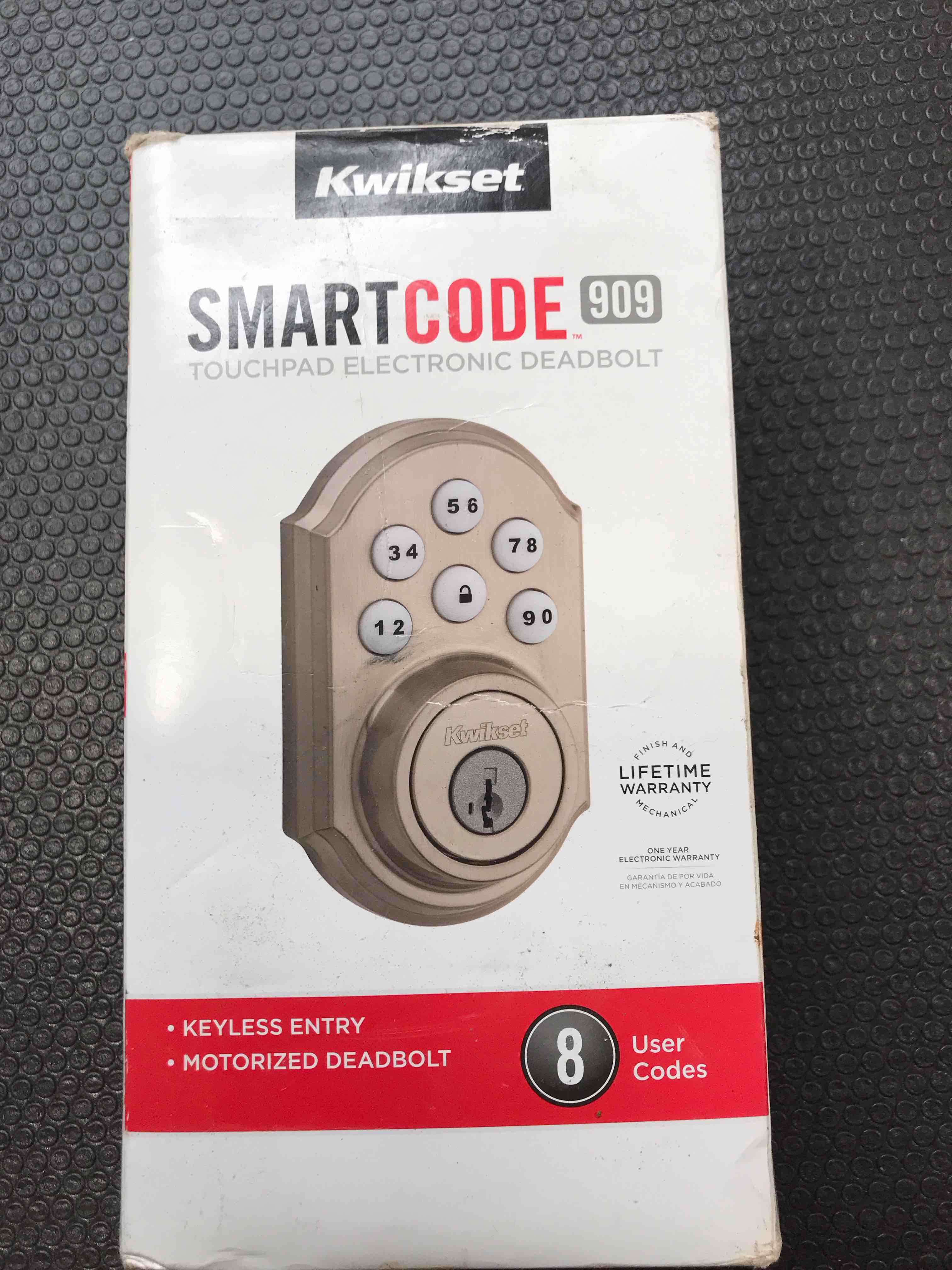 Kwikset Powerbolt 240 5-Button Keypad Satin Nickel Traditional Electronic Deadbolt Door Lock, Featuring Convenient keyless Entry, Customizable User Codes and auto Locking