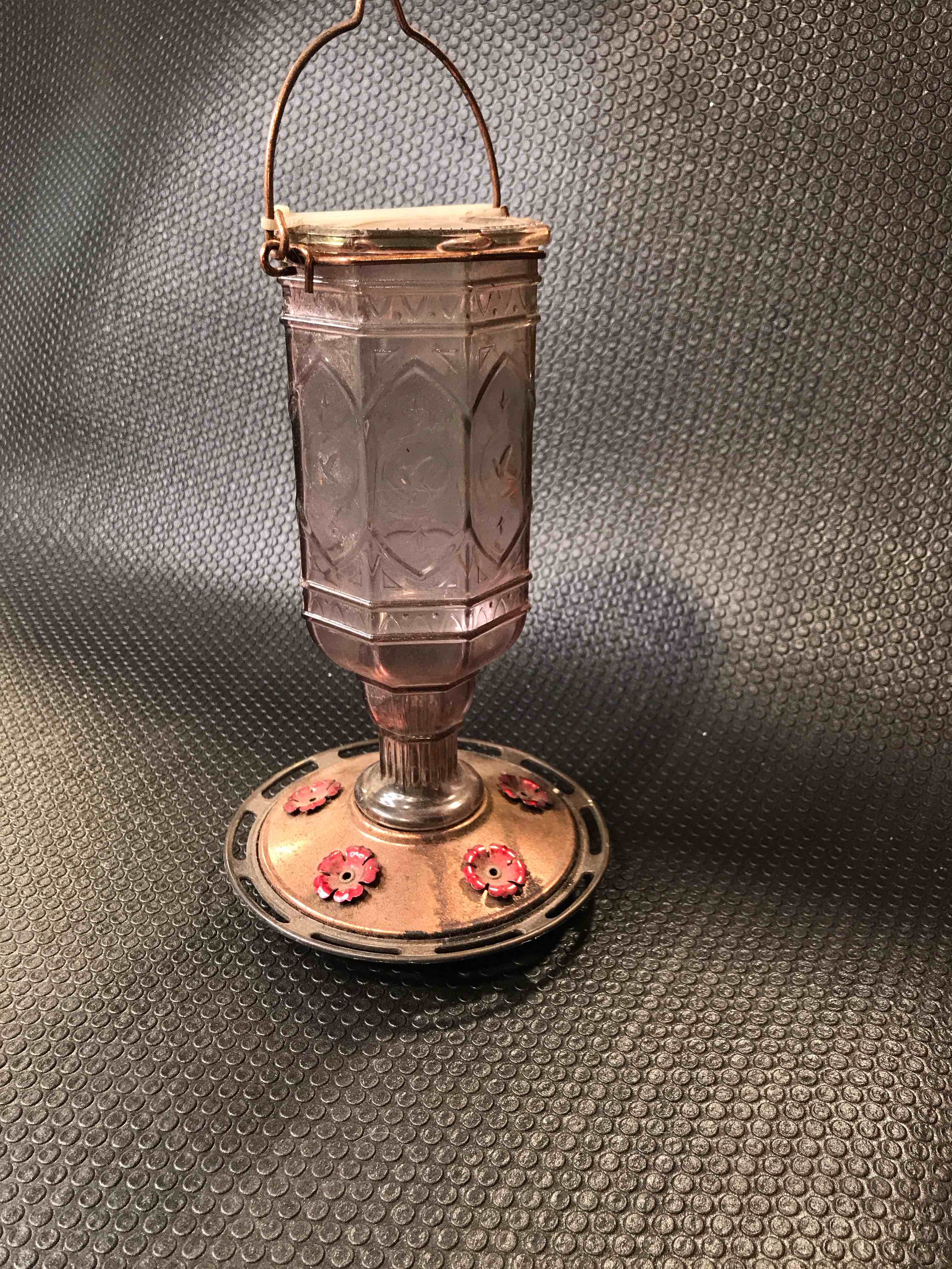 Hummingbird Feeder for Outdoors, Lantern Shaped Bottle, 6 Simulation Flowers Feeding Ports, 26 fl.oz, Hanging for Garden Yard, Rust Proof, Red(Ant Moat Included)