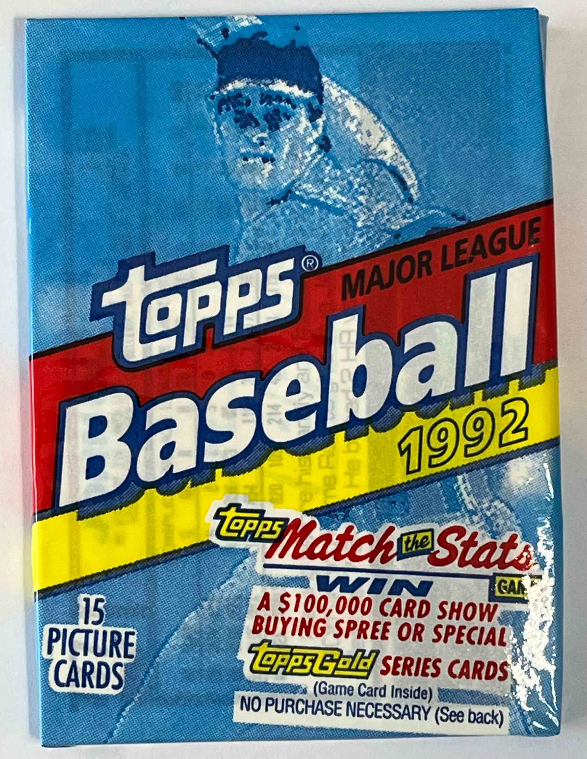 UNOPENED 1992 TOPPS BASEBALL CARD WAX PACK