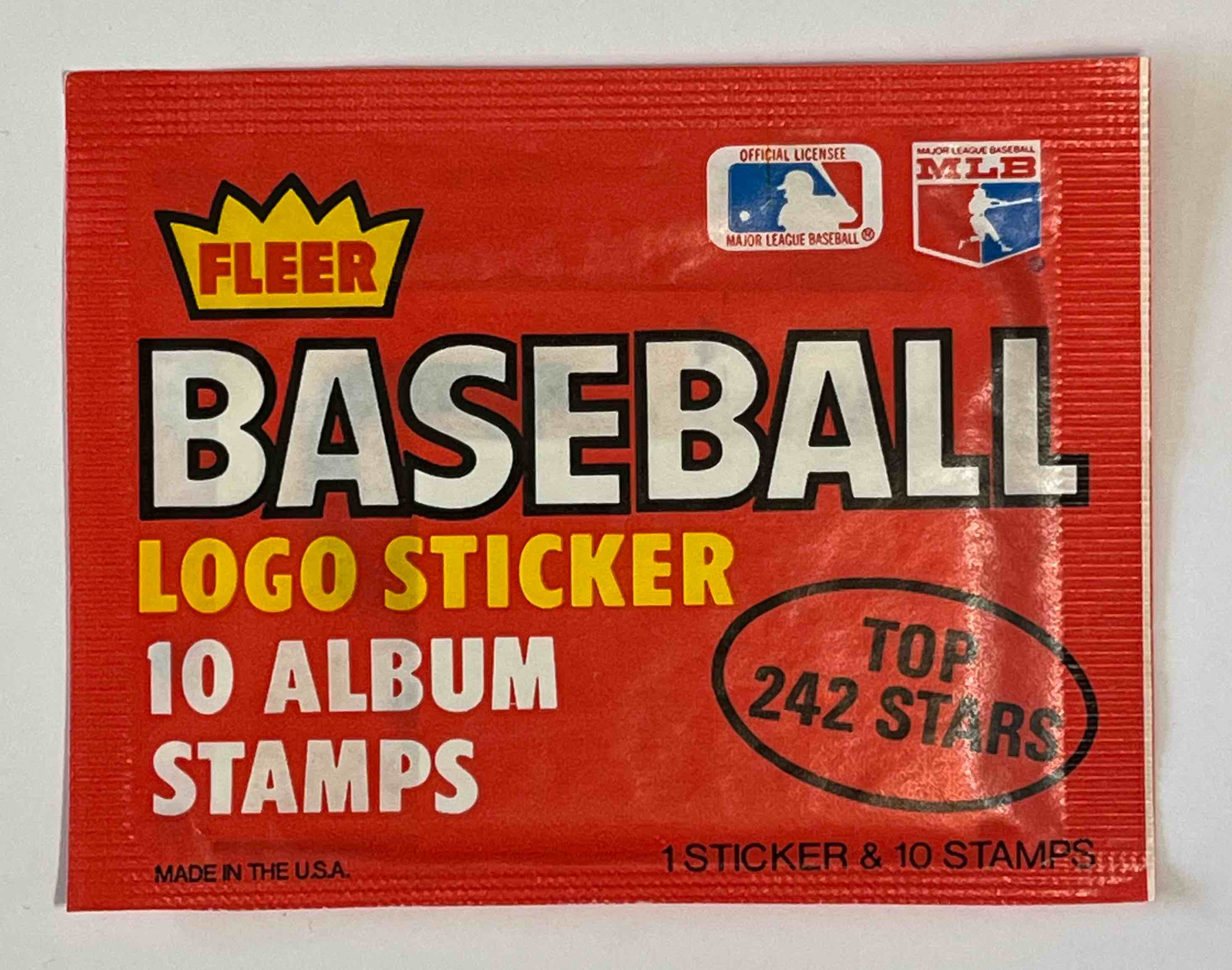 RARE UNOPENED 1982 FLEER BASEBALL LOGO STICKER & ALBUM STAMPS PACK