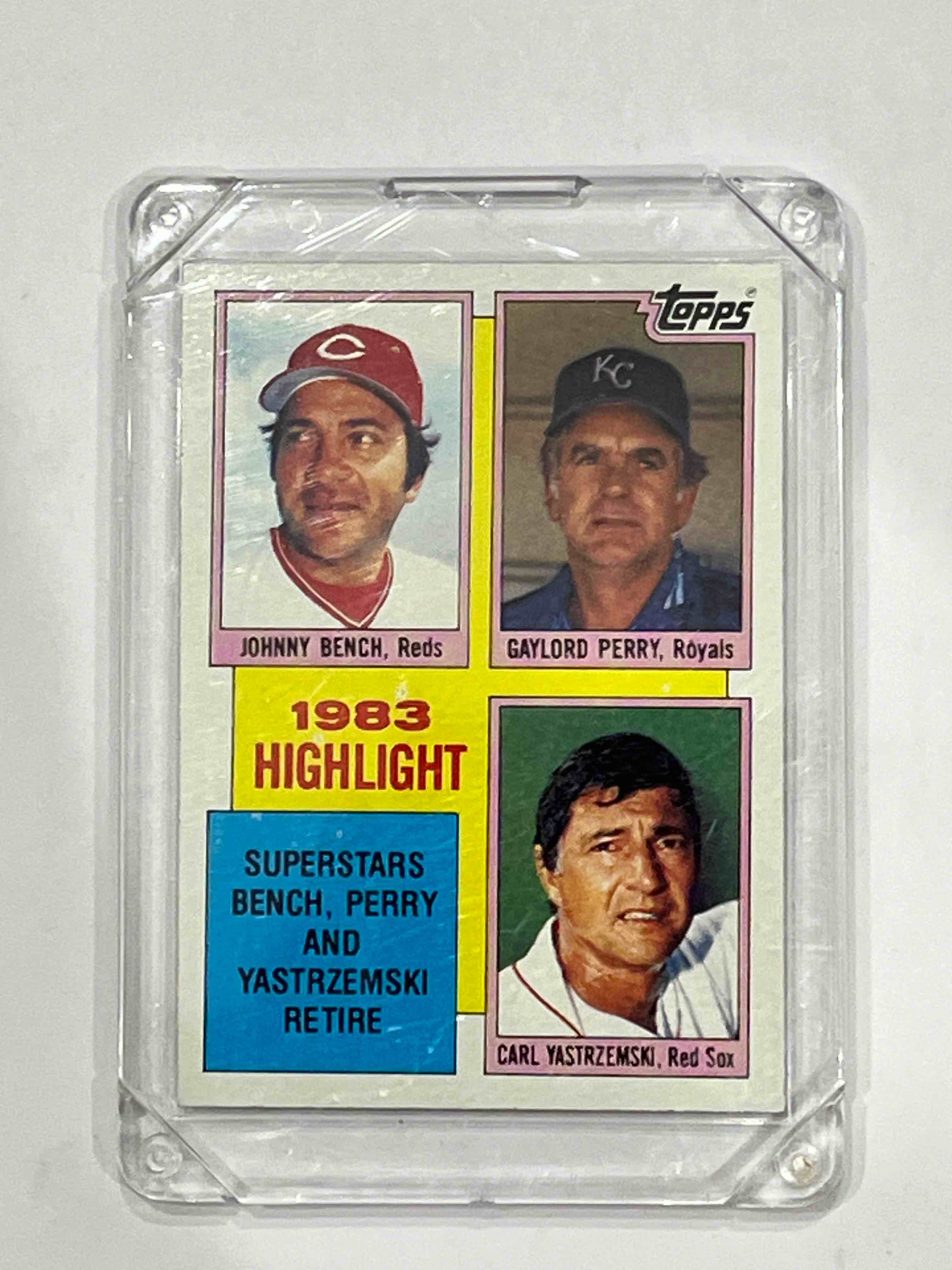 1984 TOPPS HIGHLIGHT JOHNNY BENCH RETIREMENT BASEBALL CARD