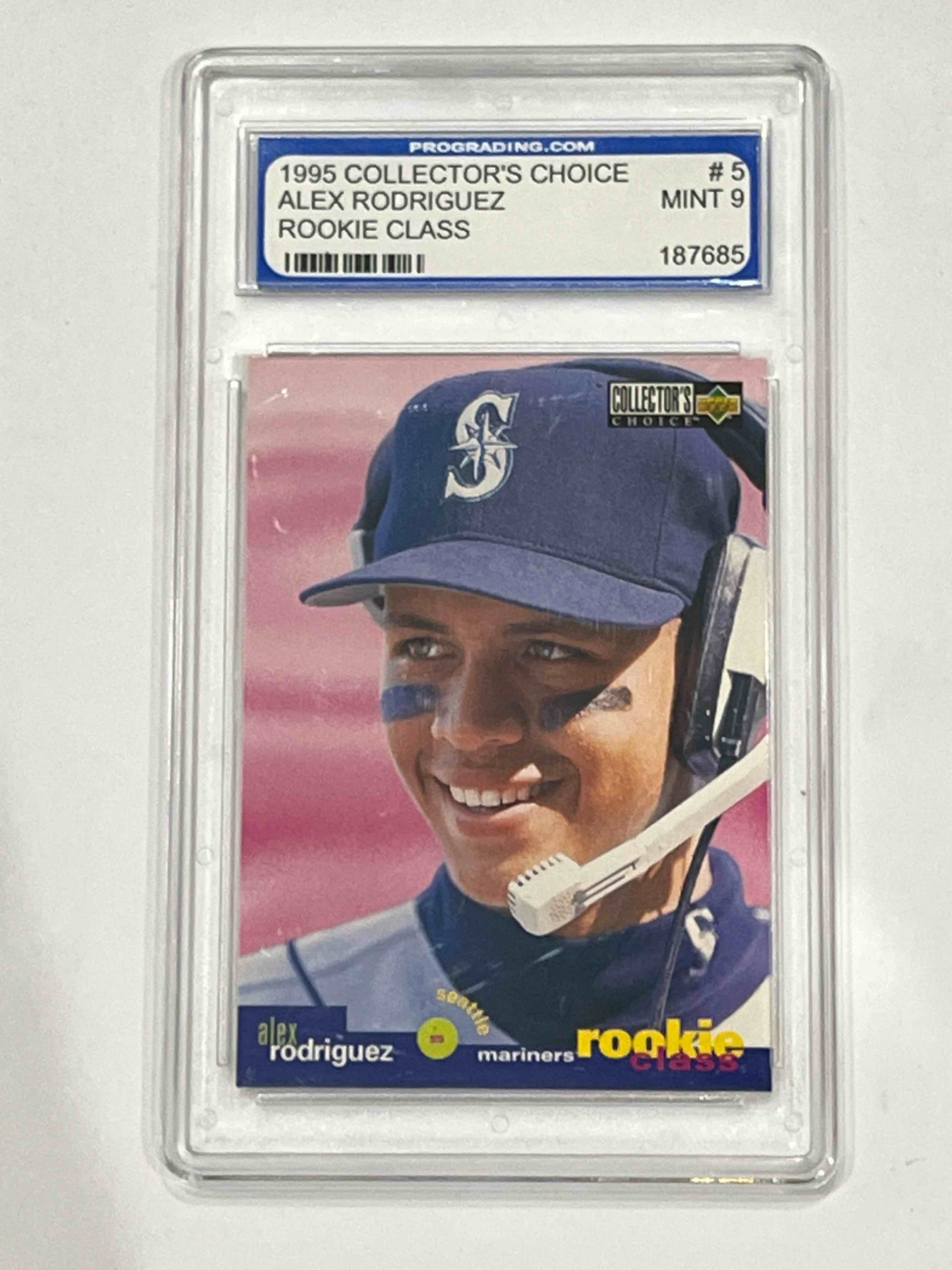 1995 COLLECTOR’S CHOICE ALEX RODRIGUEZ ROOKIE CLASS BASEBALL CARD GRADED MINT 9